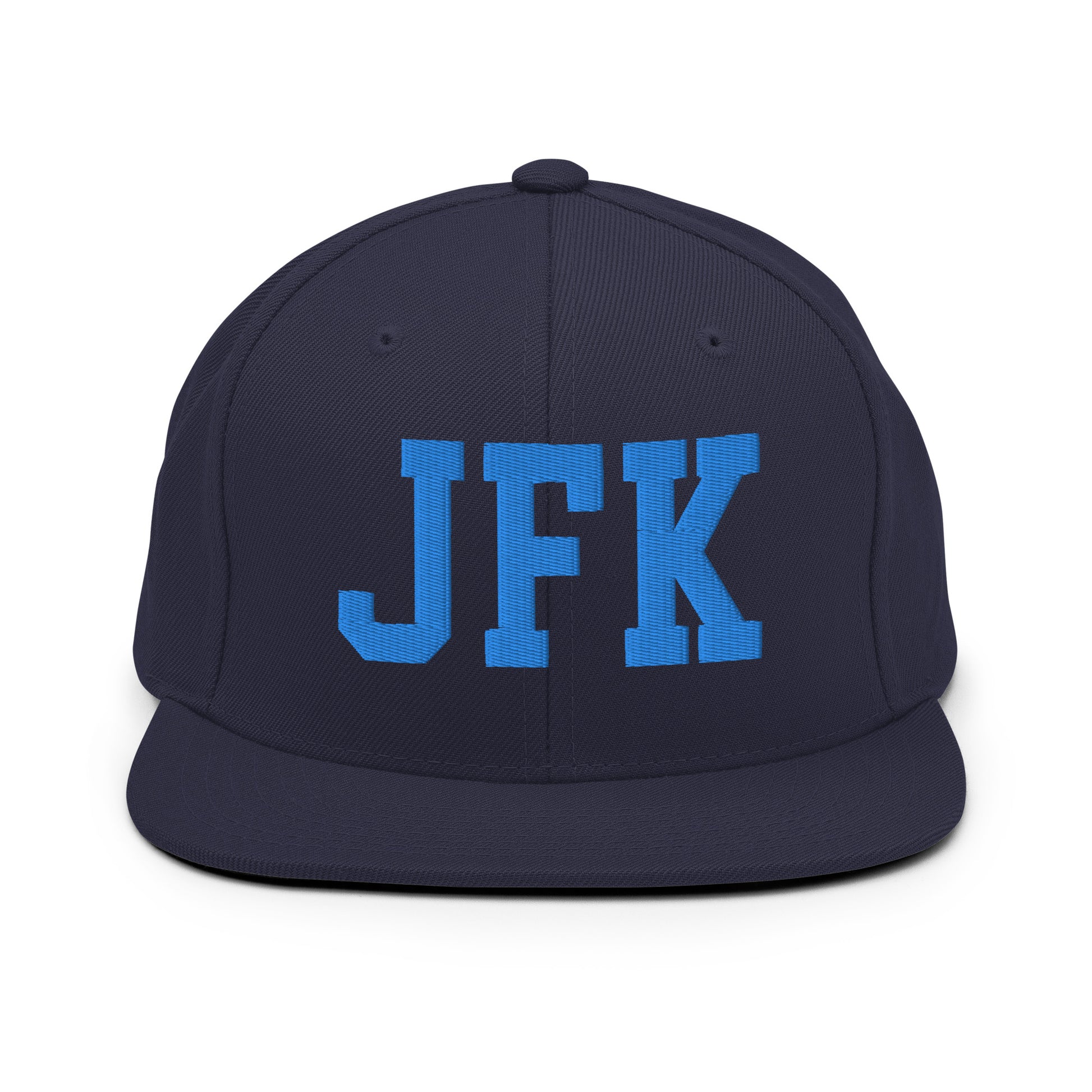 College-Style Classic Snapback Hat • Aqua Blue • JFK New York City • YHM Designs - Image 07