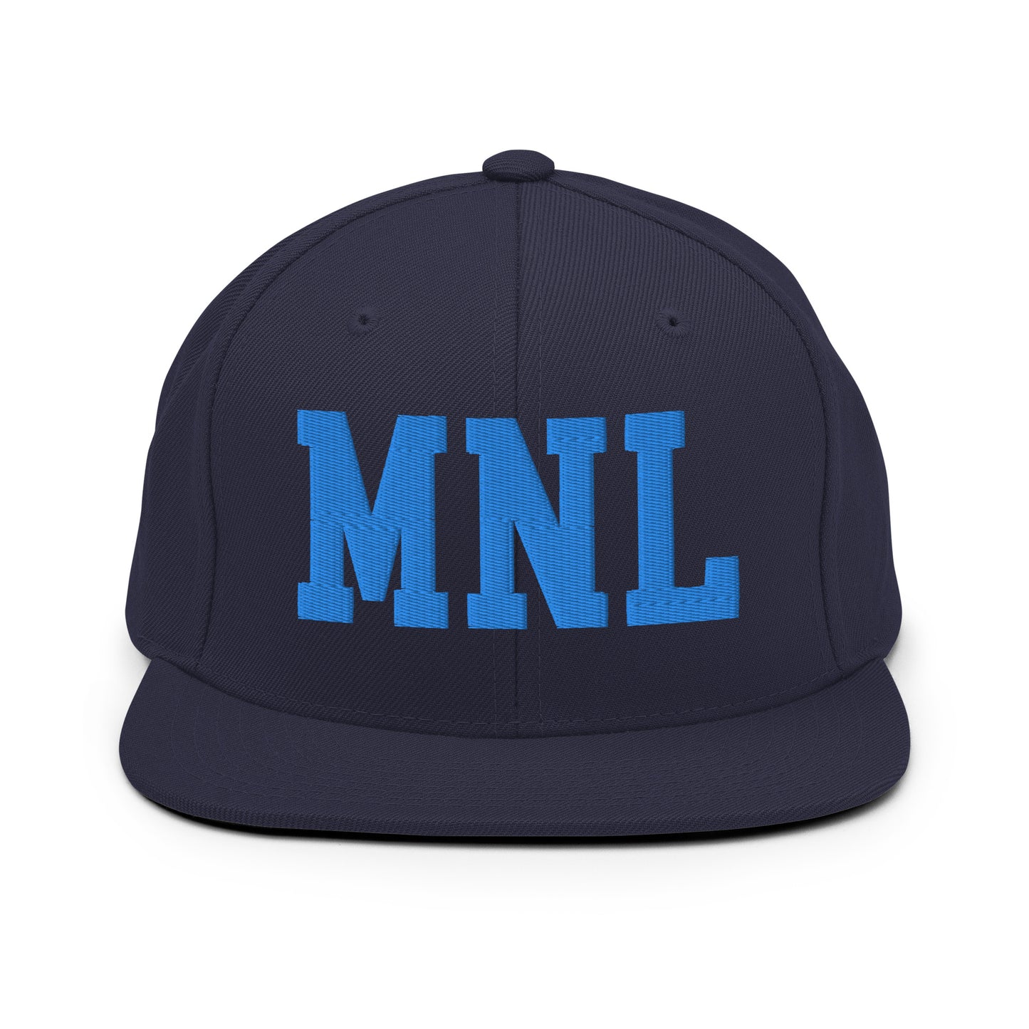 College-Style Classic Snapback Hat • Aqua Blue • MNL Manila • YHM Designs - Image 07
