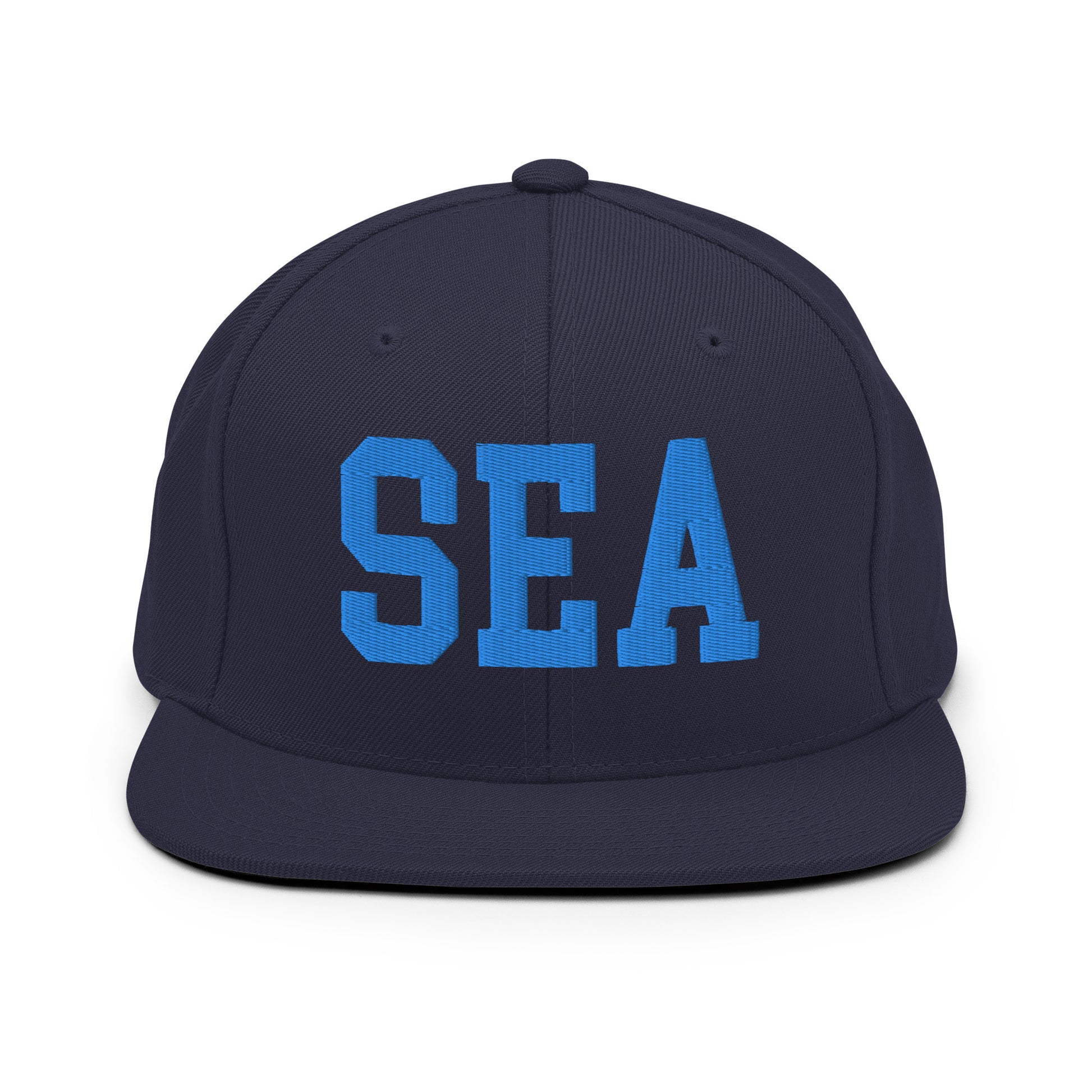College-Style Classic Snapback Hat • Aqua Blue • SEA Seattle • YHM Designs - Image 07