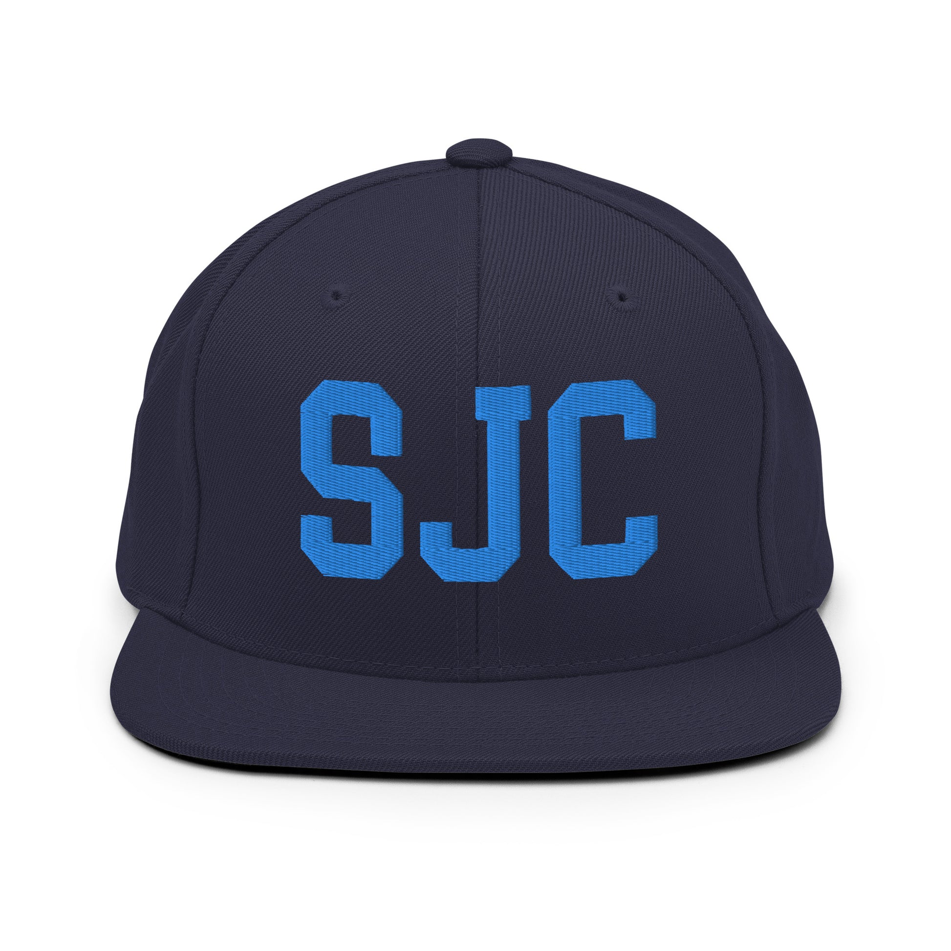 College-Style Classic Snapback Hat • Aqua Blue • SJC San Jose • YHM Designs - Image 07