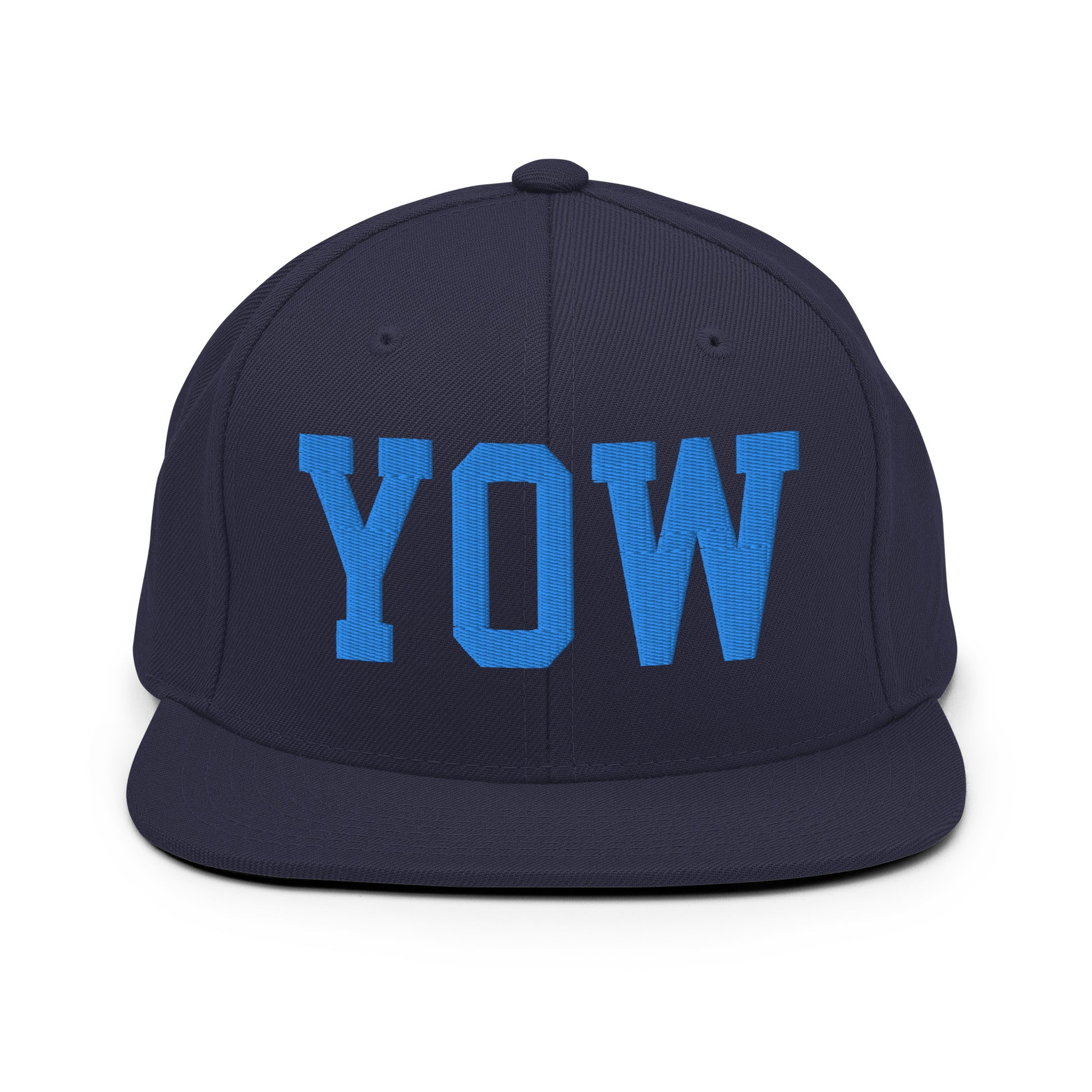 College-Style Classic Snapback Hat • Aqua Blue • YOW Ottawa • YHM Designs - Image 07
