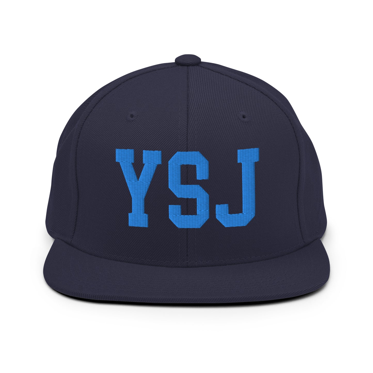 College-Style Classic Snapback Hat • Aqua Blue • YSJ Saint John • YHM Designs - Image 07