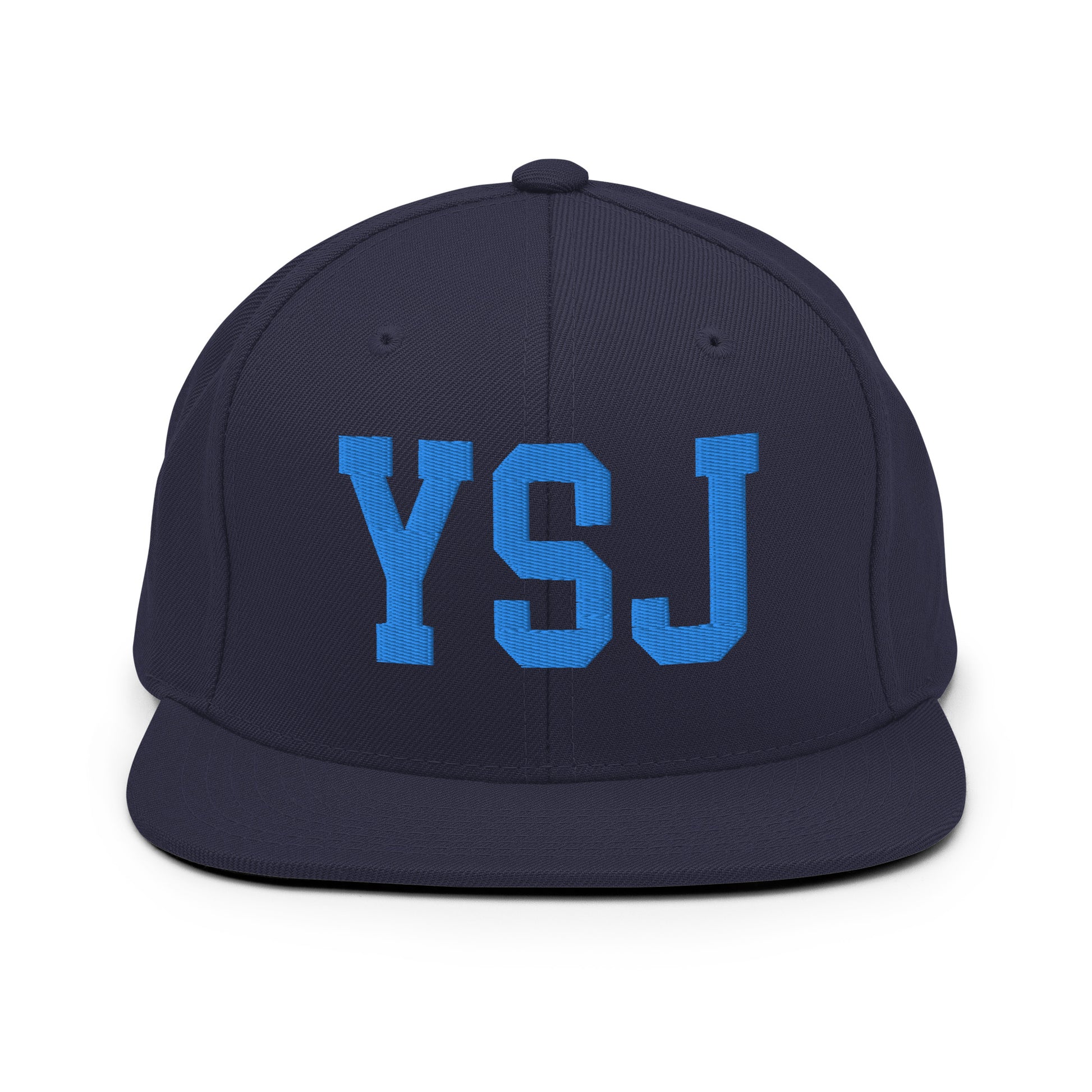 College-Style Classic Snapback Hat • Aqua Blue • YSJ Saint John • YHM Designs - Image 07