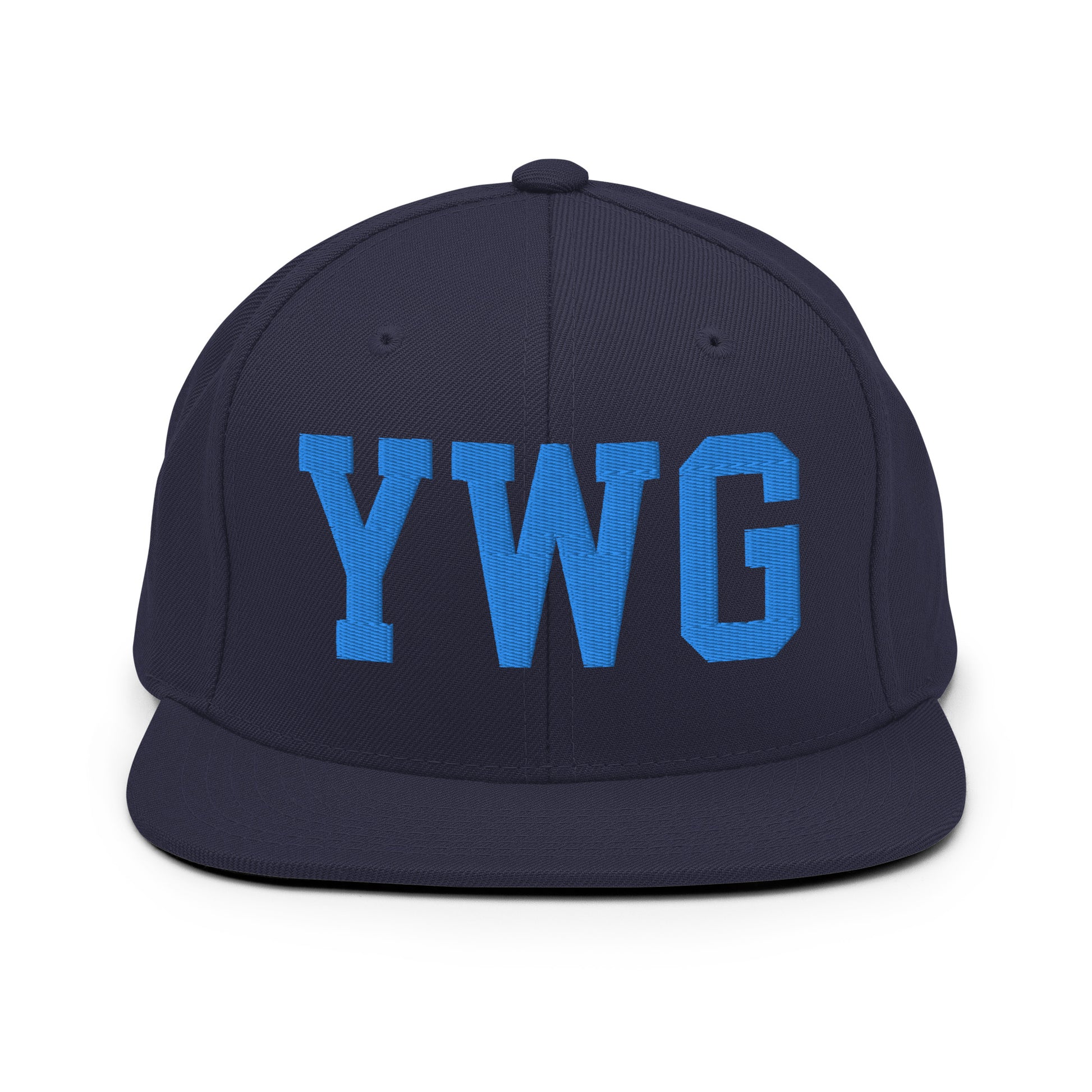 College-Style Classic Snapback Hat • Aqua Blue • YWG Winnipeg Souvenir • YHM Designs - Image 07