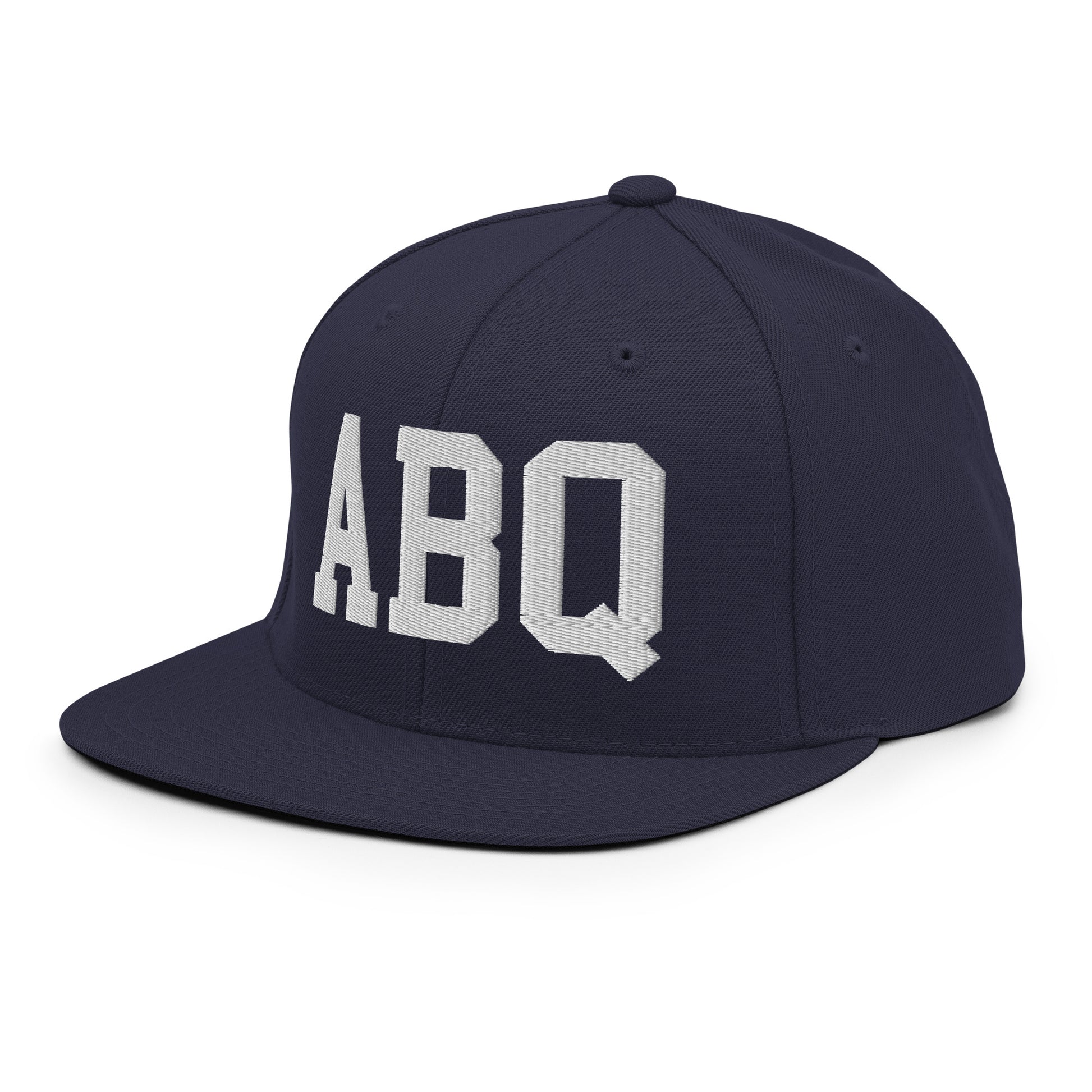 College-Style Classic Snapback Hat • White • ABQ Albuquerque • YHM Designs - Image 17