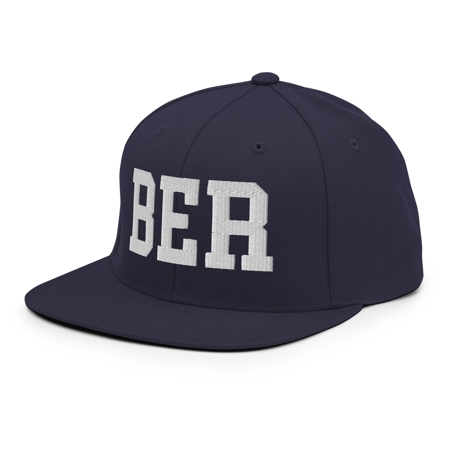 College-Style Classic Snapback Hat • White • BER Berlin Souvenir • YHM Designs - Image 17