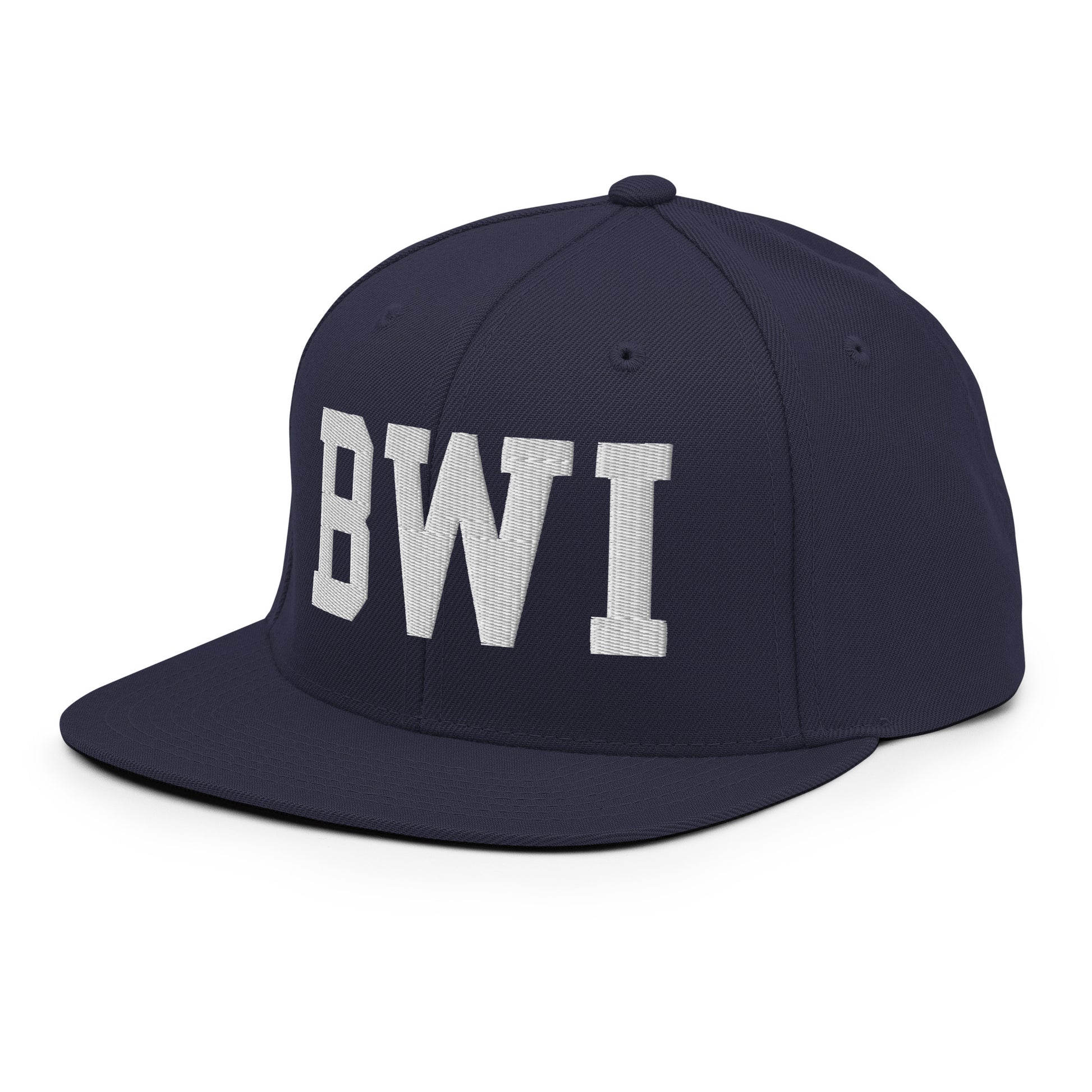 College-Style Classic Snapback Hat • White • BWI Baltimore • YHM Designs - Image 17