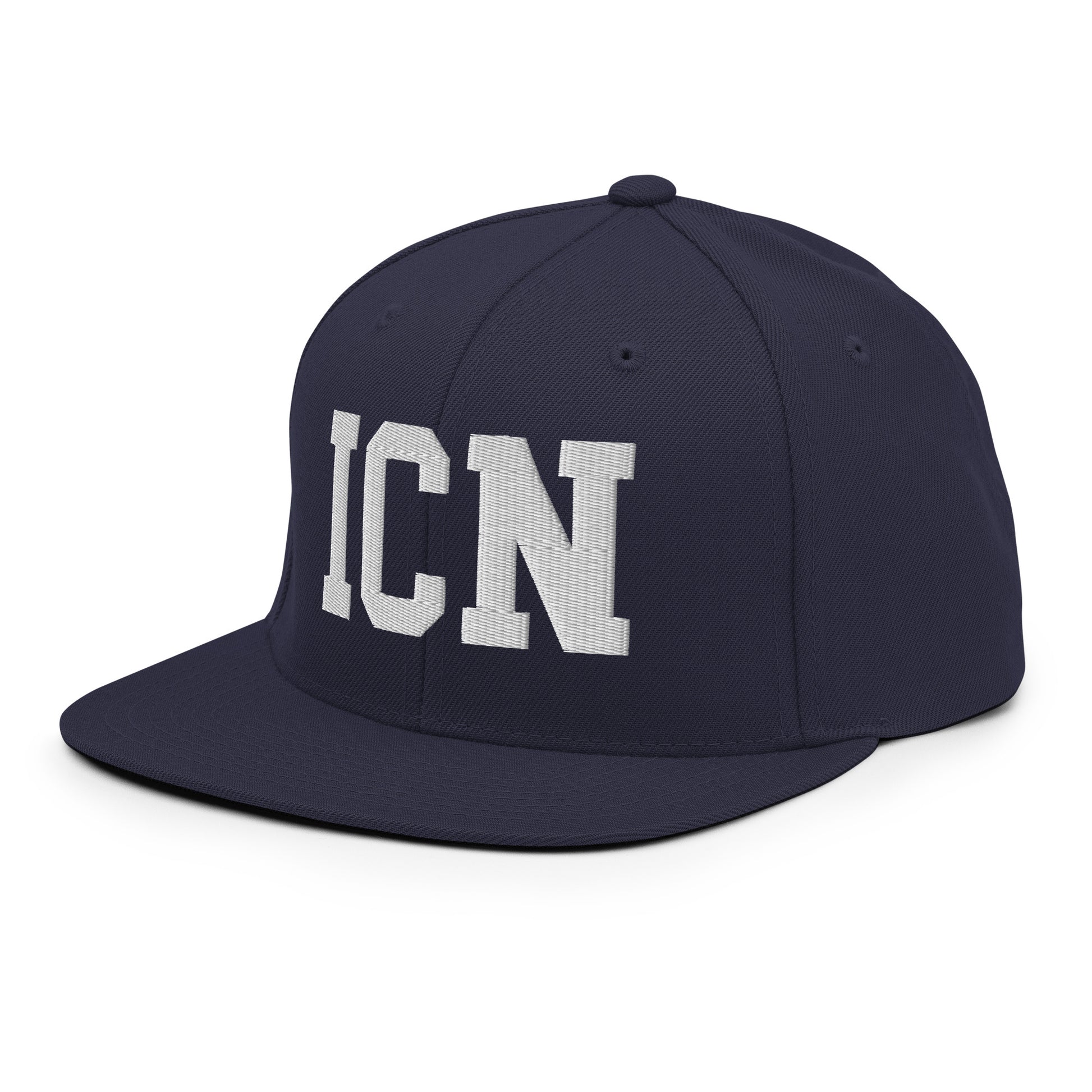 College-Style Classic Snapback Hat • White • ICN Seoul Souvenir • YHM Designs - Image 17