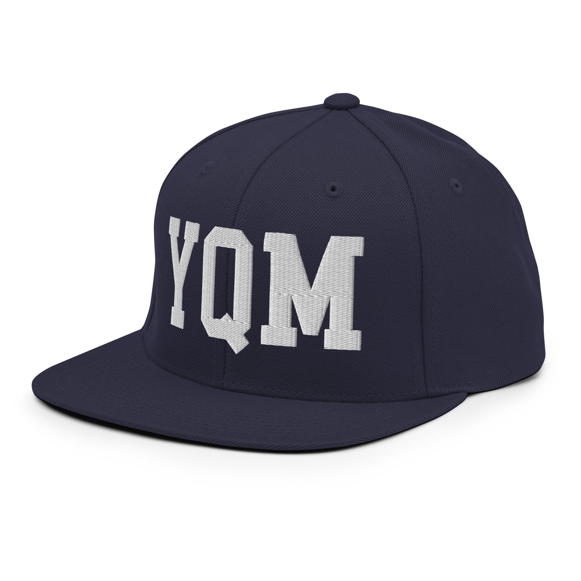 College-Style Classic Snapback Hat • White • YQM Moncton • YHM Designs - Image 17