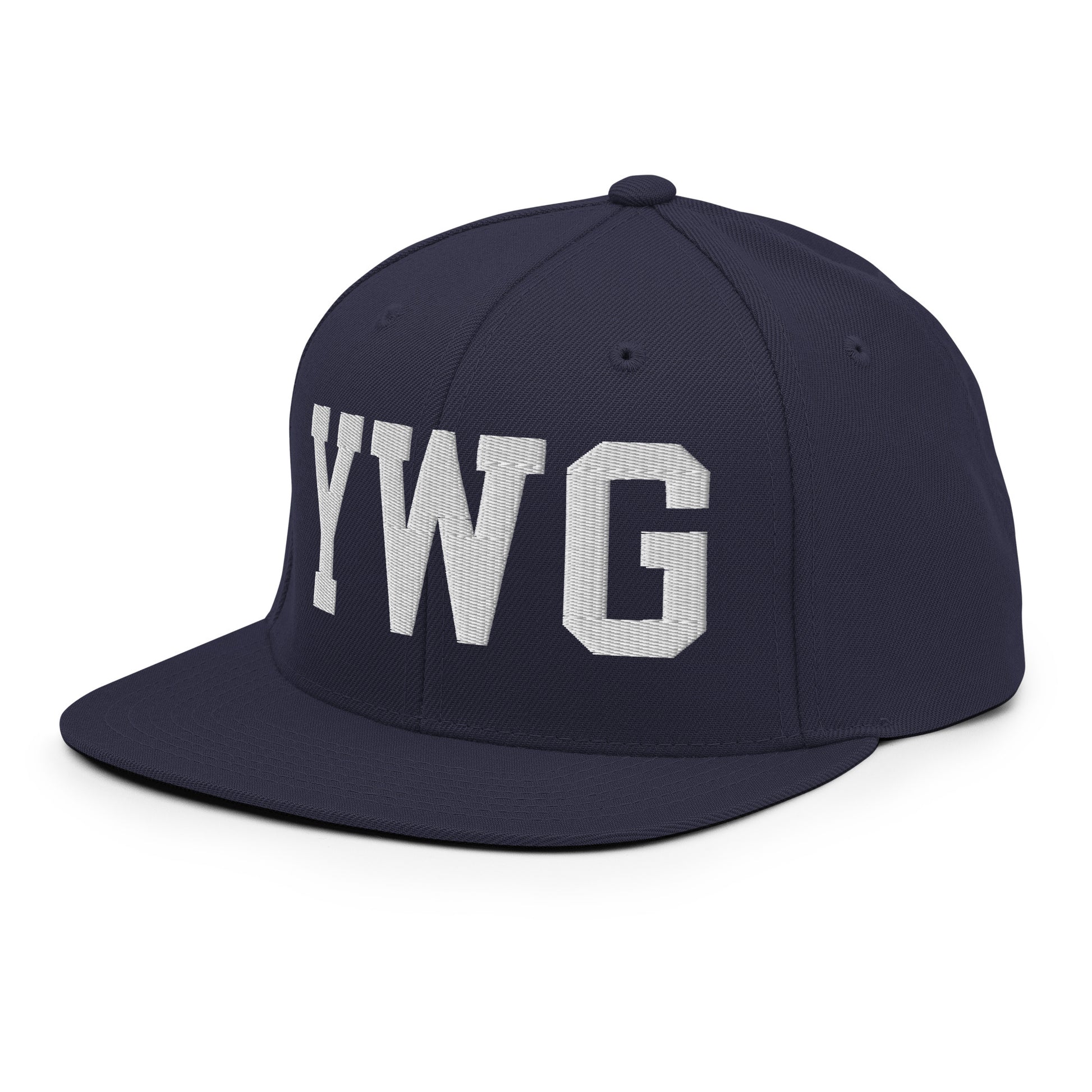 College-Style Classic Snapback Hat • White • YWG Winnipeg Souvenir • YHM Designs - Image 17
