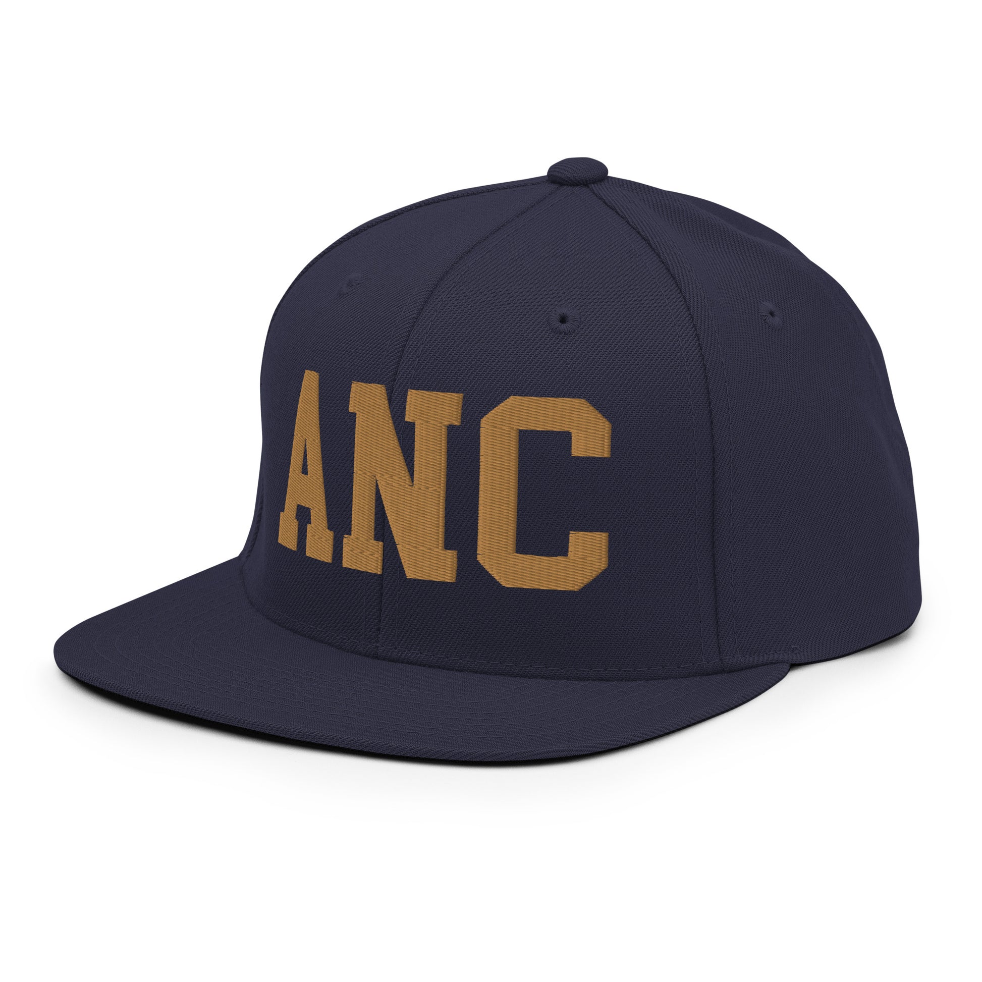 College-Style Classic Snapback Hat • Old Gold • ANC Anchorage Souvenir • YHM Designs - Image 16