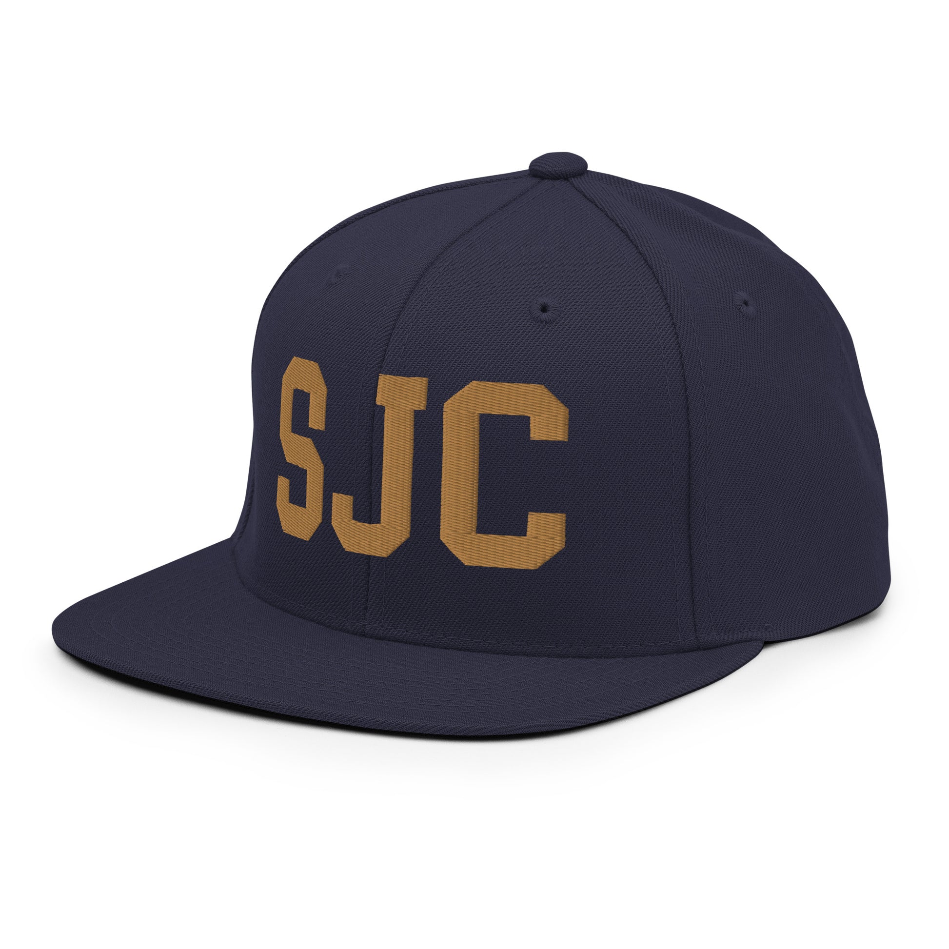 College-Style Classic Snapback Hat • Old Gold • SJC San Jose • YHM Designs - Image 16