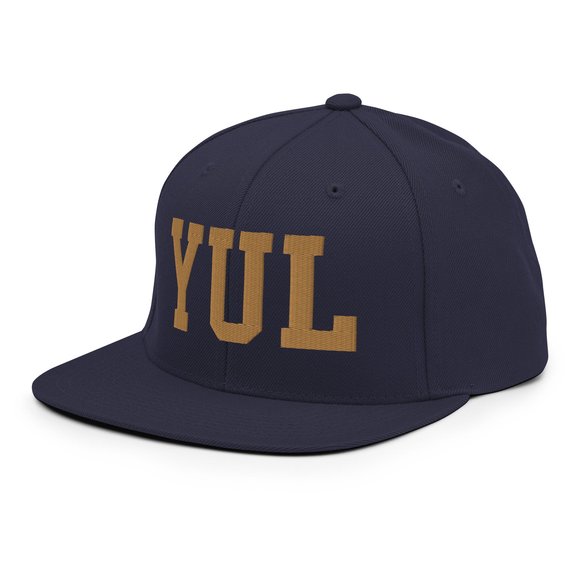 College-Style Classic Snapback Hat • Old Gold • YUL Montreal Souvenir • YHM Designs - Image 16