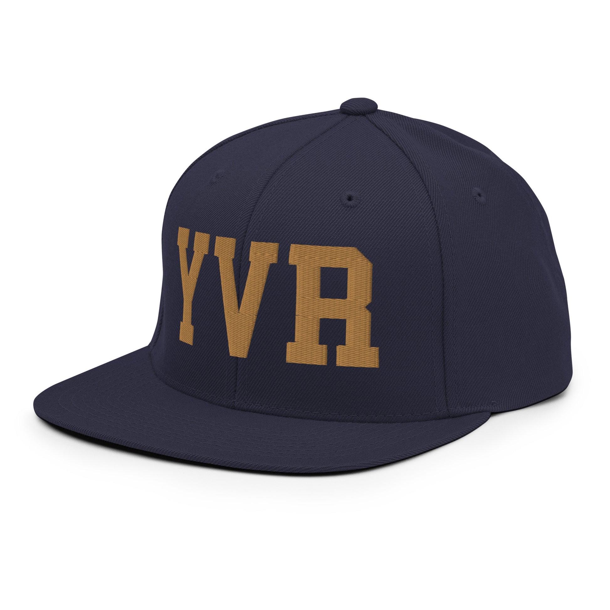 College-Style Classic Snapback Hat • Old Gold • YVR Vancouver • YHM Designs - Image 16