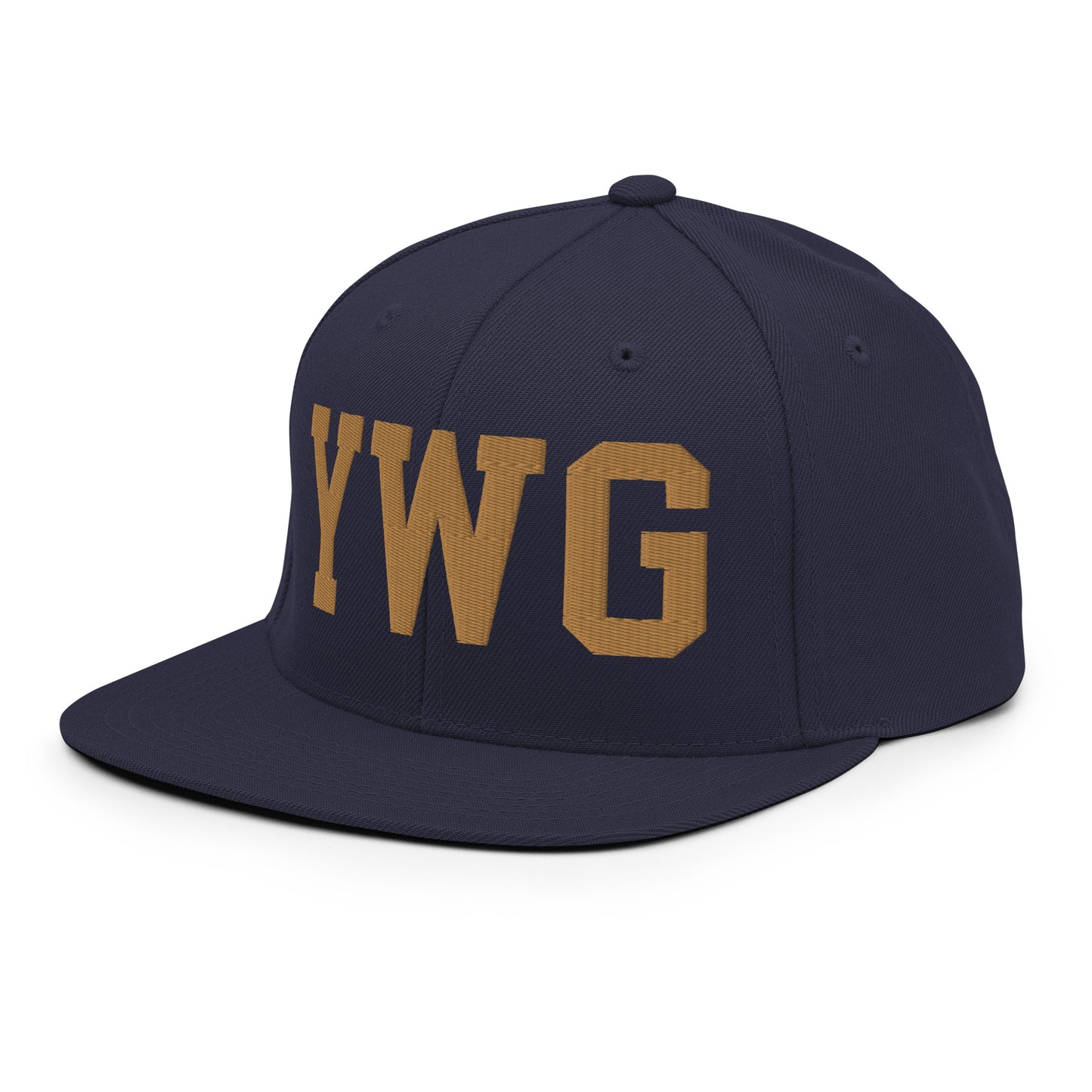 College-Style Classic Snapback Hat • Old Gold • YWG Winnipeg Souvenir • YHM Designs - Image 16