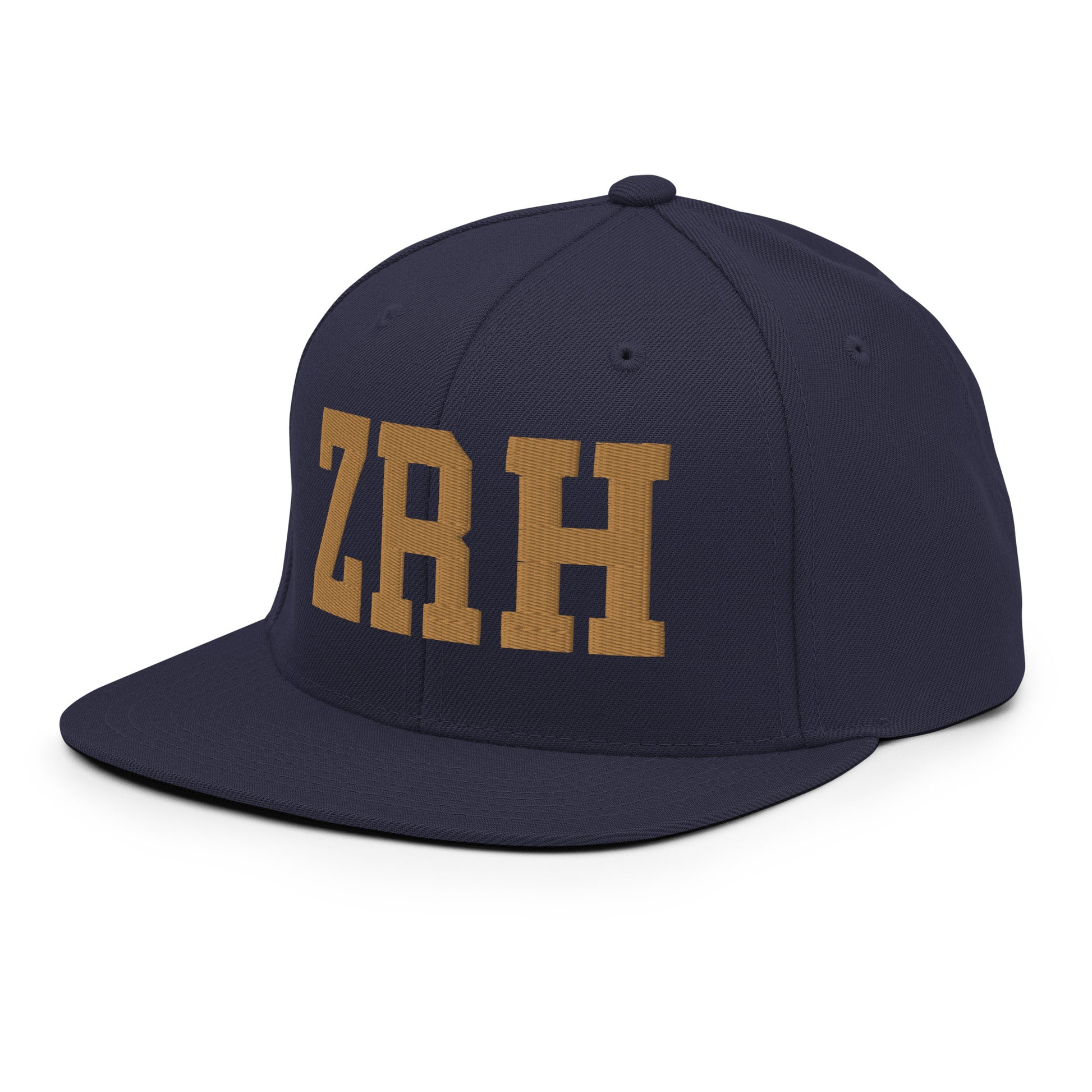 College-Style Classic Snapback Hat • Old Gold • ZRH Zurich Souvenir • YHM Designs - Image 16
