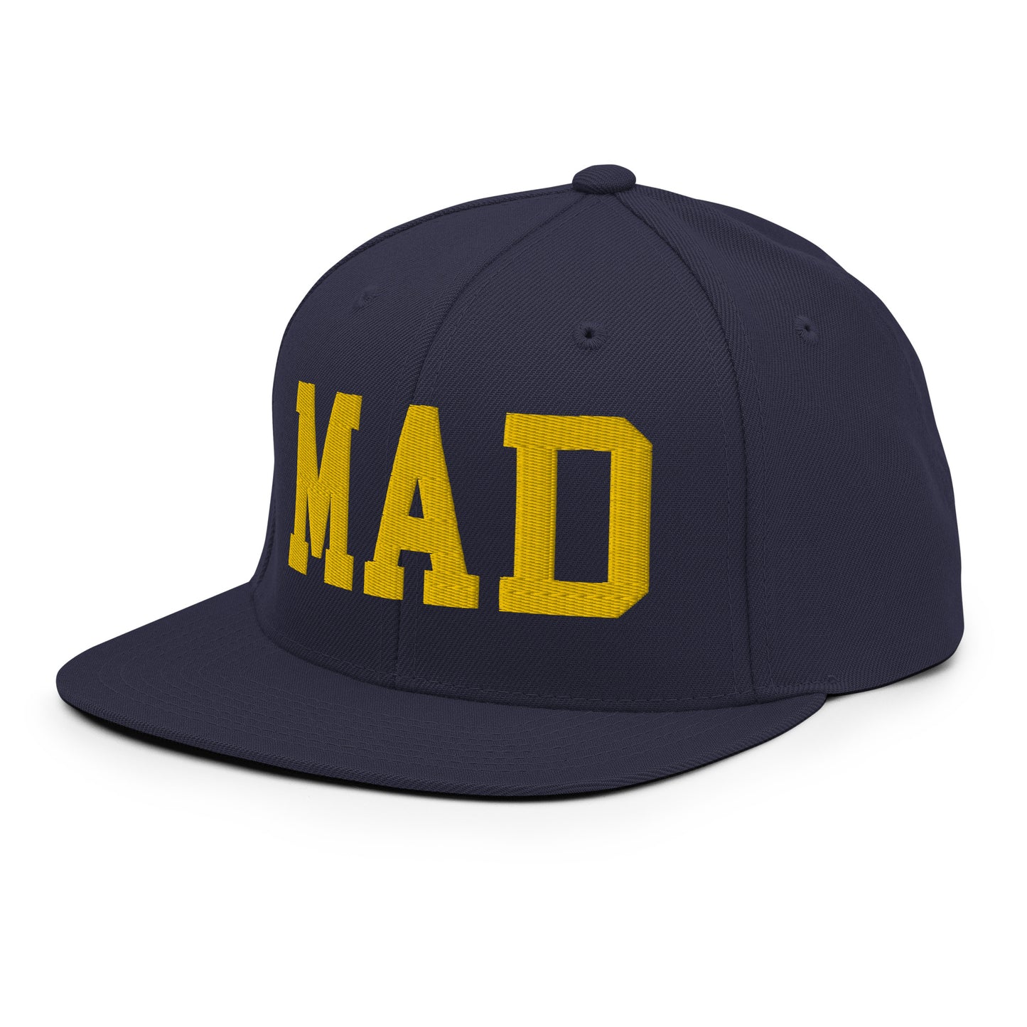 College-Style Classic Snapback Hat • Gold • MAD Madrid • YHM Designs - Image 01