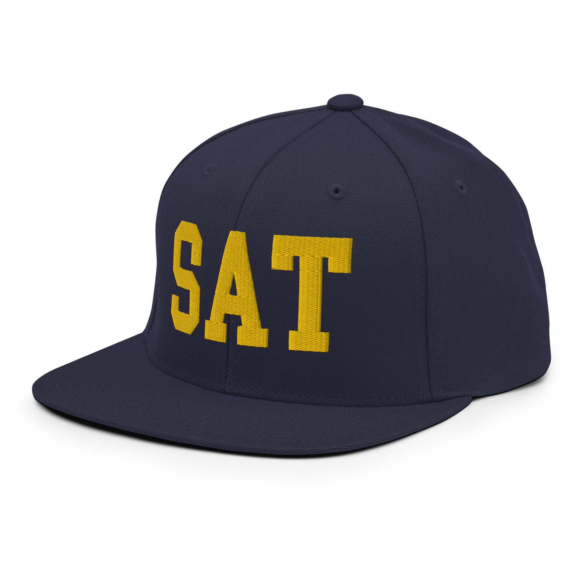 College-Style Classic Snapback Hat • Gold • SAT San Antonio • YHM Designs - Image 01