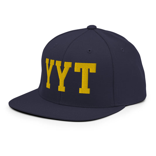 College-Style Classic Snapback Hat • Gold • YYT St. John's • YHM Designs - Image 01