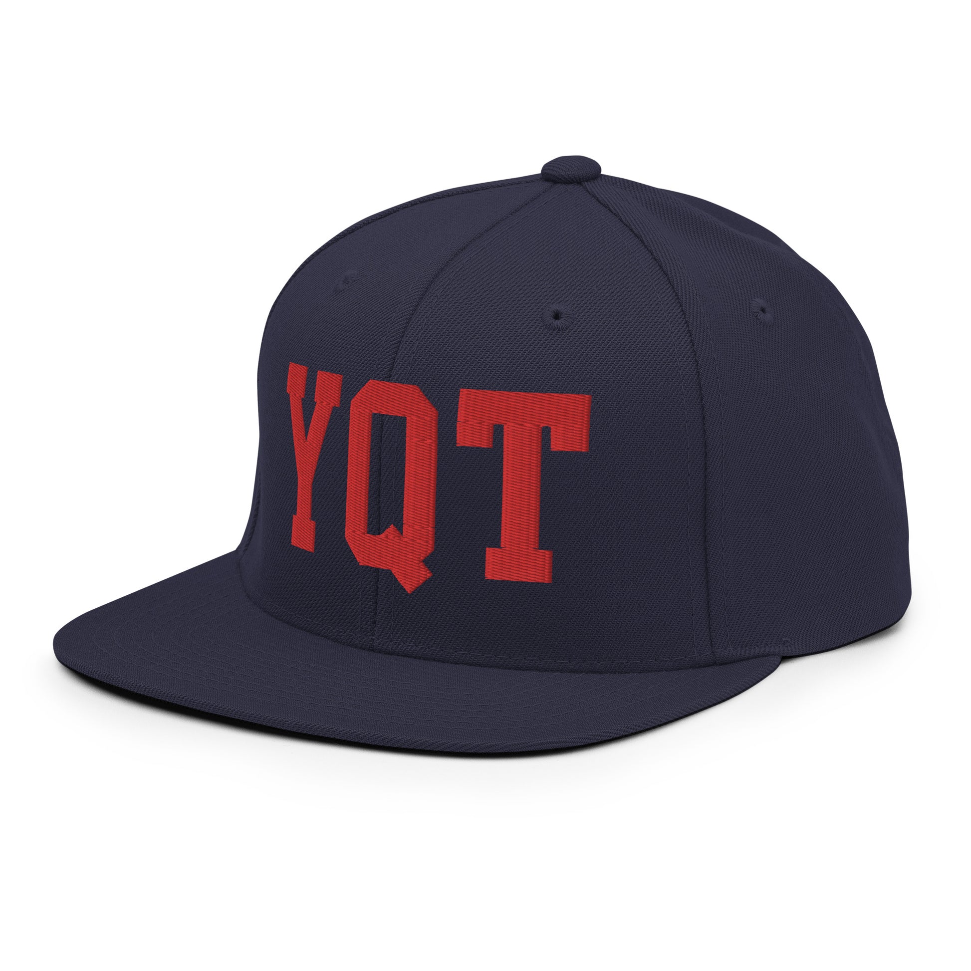 College-Style Classic Snapback Hat • Red • YQT Thunder Bay • YHM Designs - Image 17