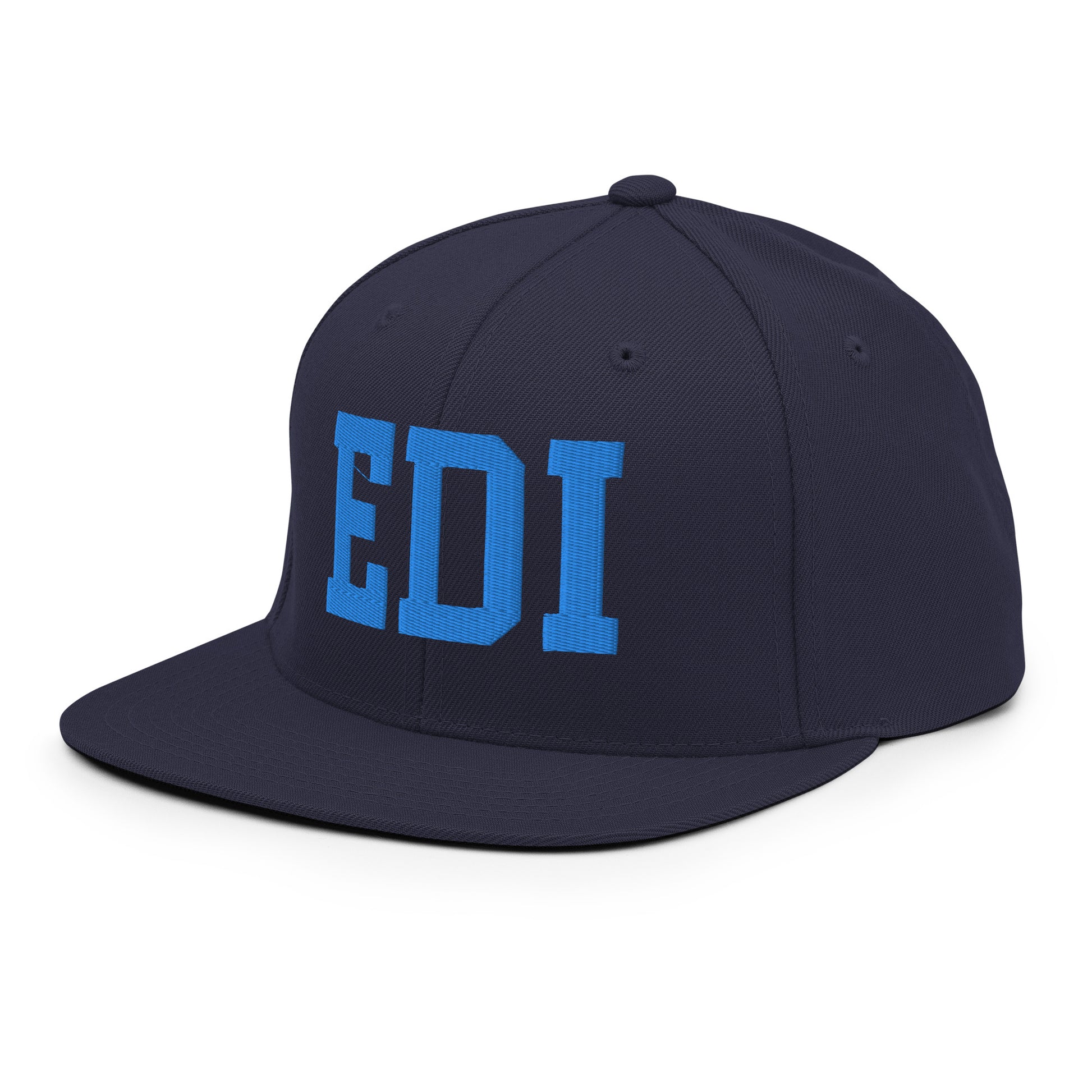 College-Style Classic Snapback Hat • Aqua Blue • EDI Edinburgh • YHM Designs - Image 01