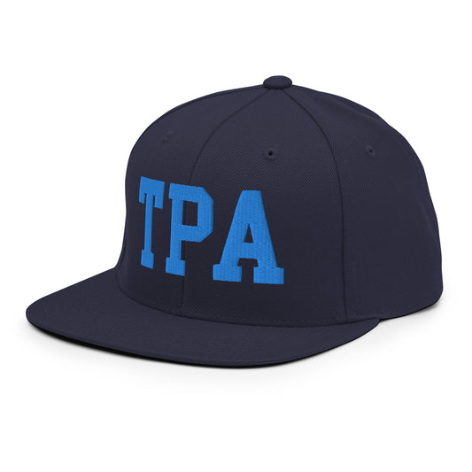 College-Style Classic Snapback Hat • Aqua Blue • TPA Tampa • YHM Designs - Image 01