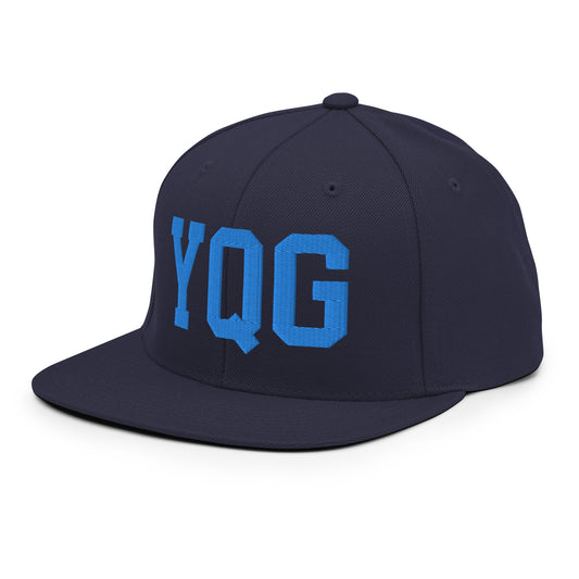 College-Style Classic Snapback Hat • Aqua Blue • YQG Windsor • YHM Designs - Image 01