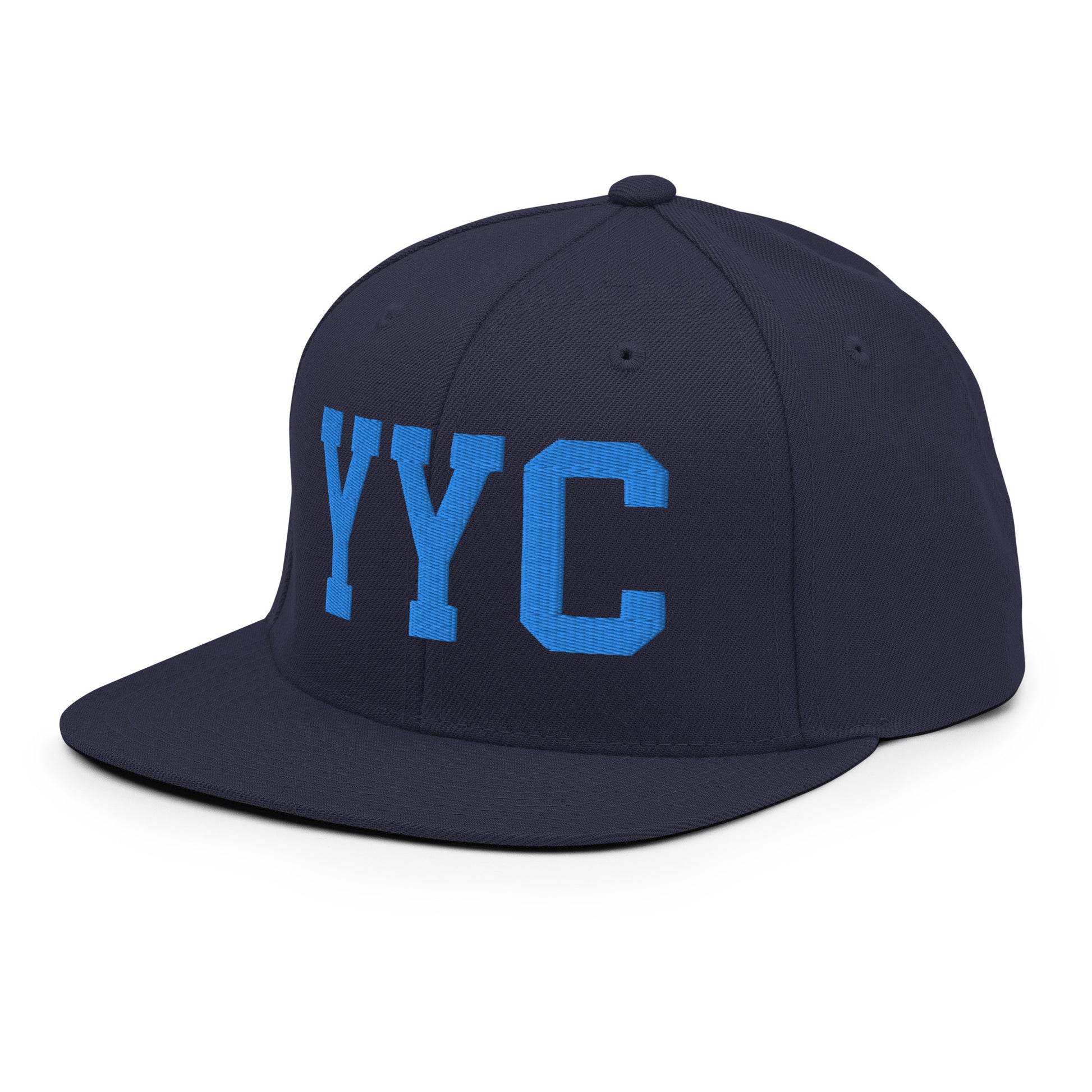 College-Style Classic Snapback Hat • Aqua Blue • YYC Calgary • YHM Designs - Image 01