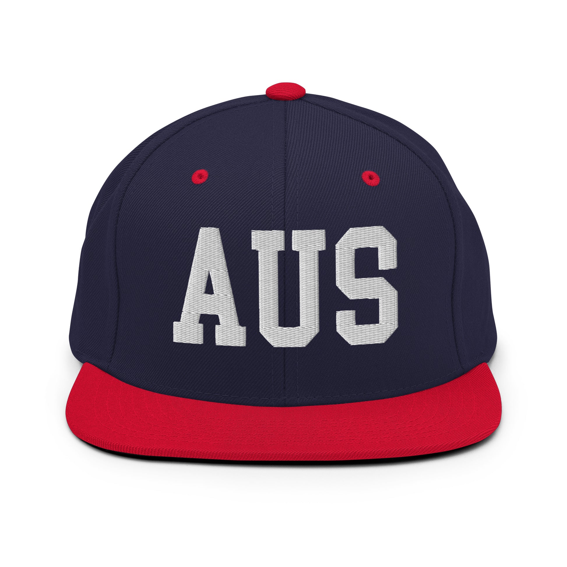College-Style Classic Snapback Hat • White • AUS Austin Souvenir • YHM Designs - Image 19