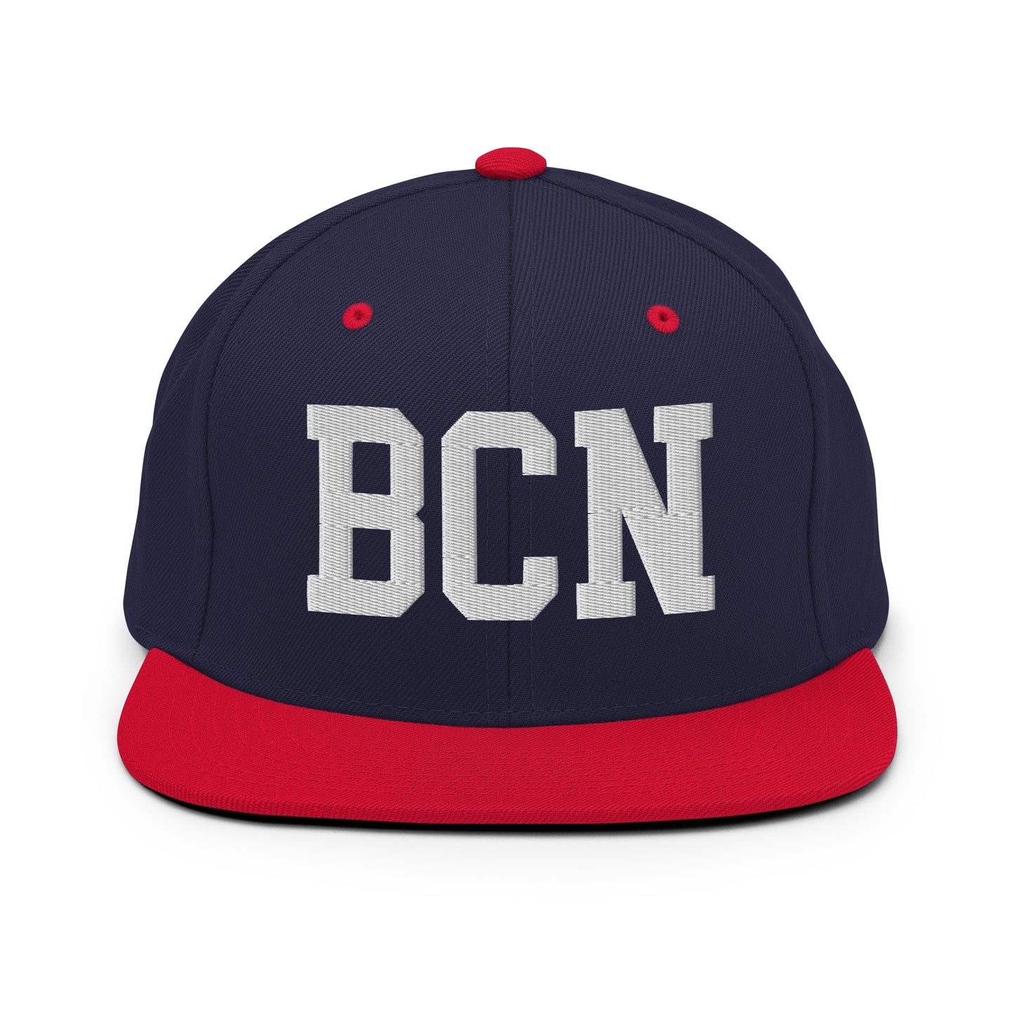 College-Style Classic Snapback Hat • White • BCN Barcelona Souvenir • YHM Designs - Image 19