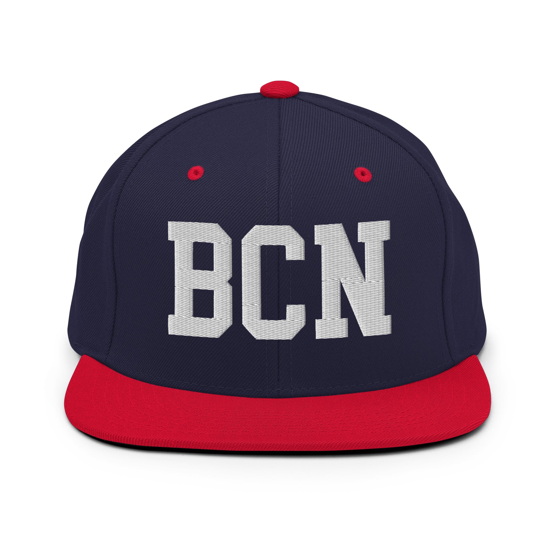 College-Style Classic Snapback Hat • White • BCN Barcelona Souvenir • YHM Designs - Image 19
