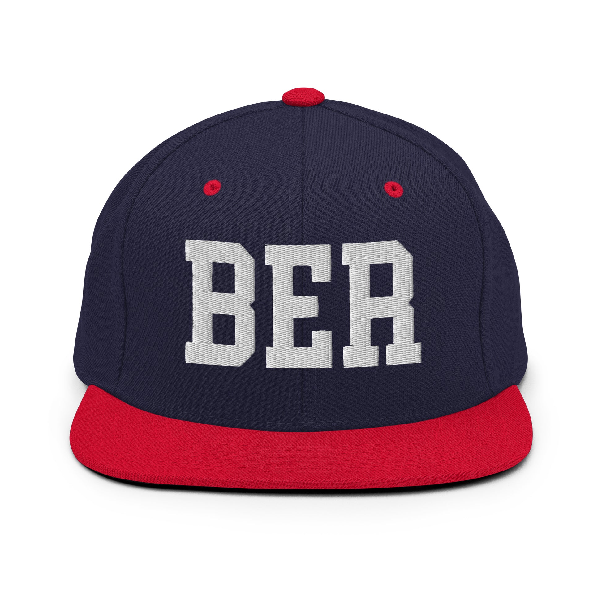 College-Style Classic Snapback Hat • White • BER Berlin Souvenir • YHM Designs - Image 19
