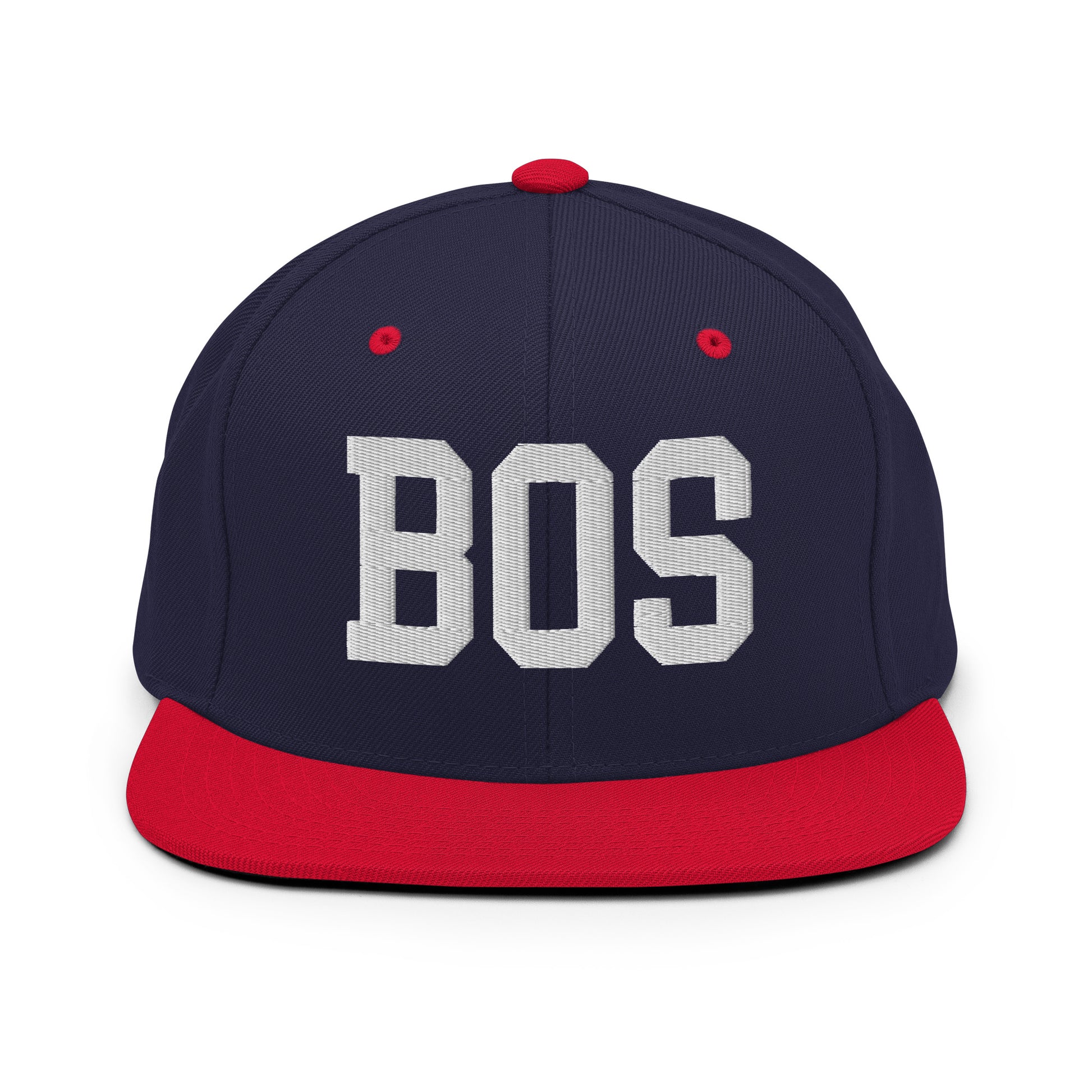 College-Style Classic Snapback Hat • White • BOS Boston • YHM Designs - Image 19