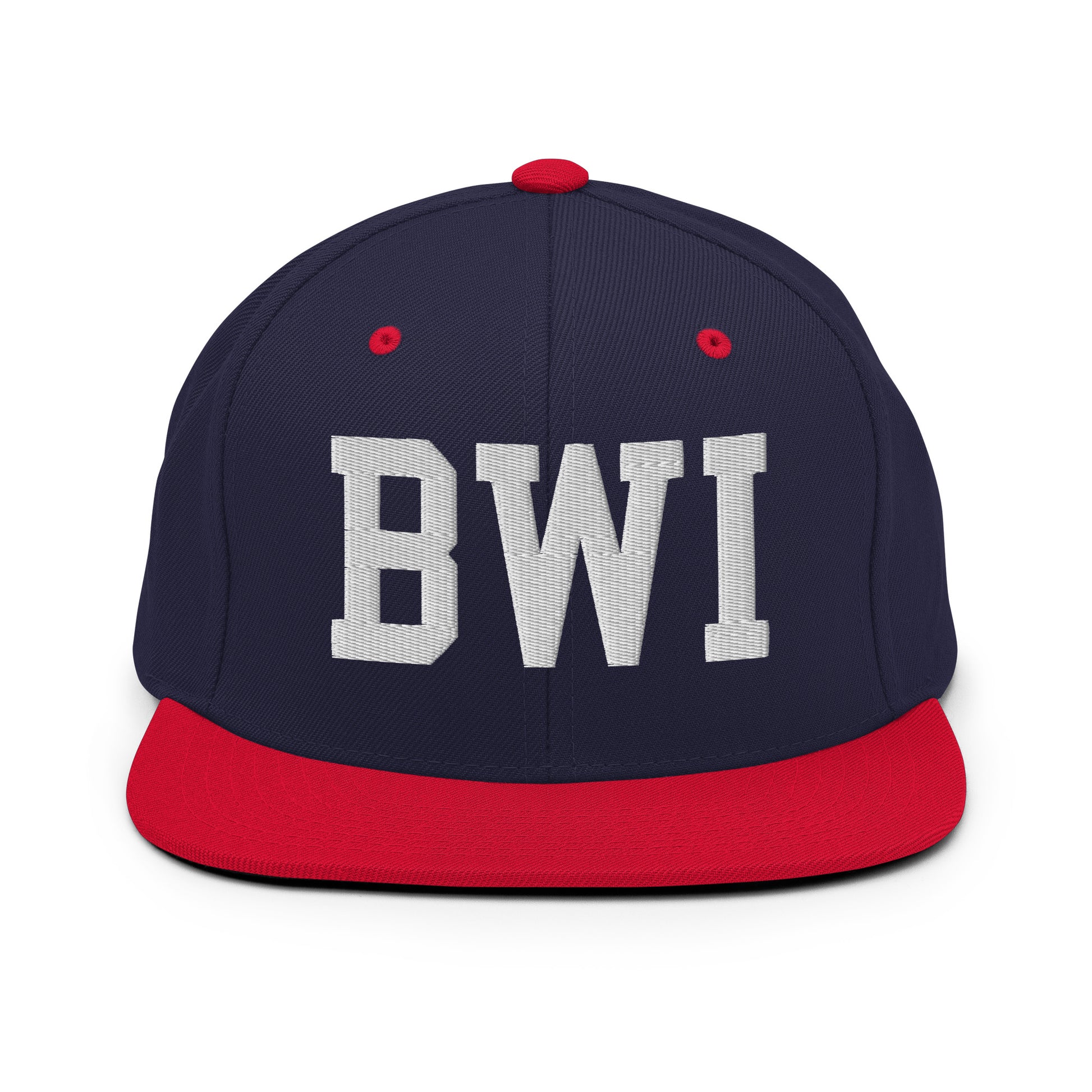 College-Style Classic Snapback Hat • White • BWI Baltimore • YHM Designs - Image 19