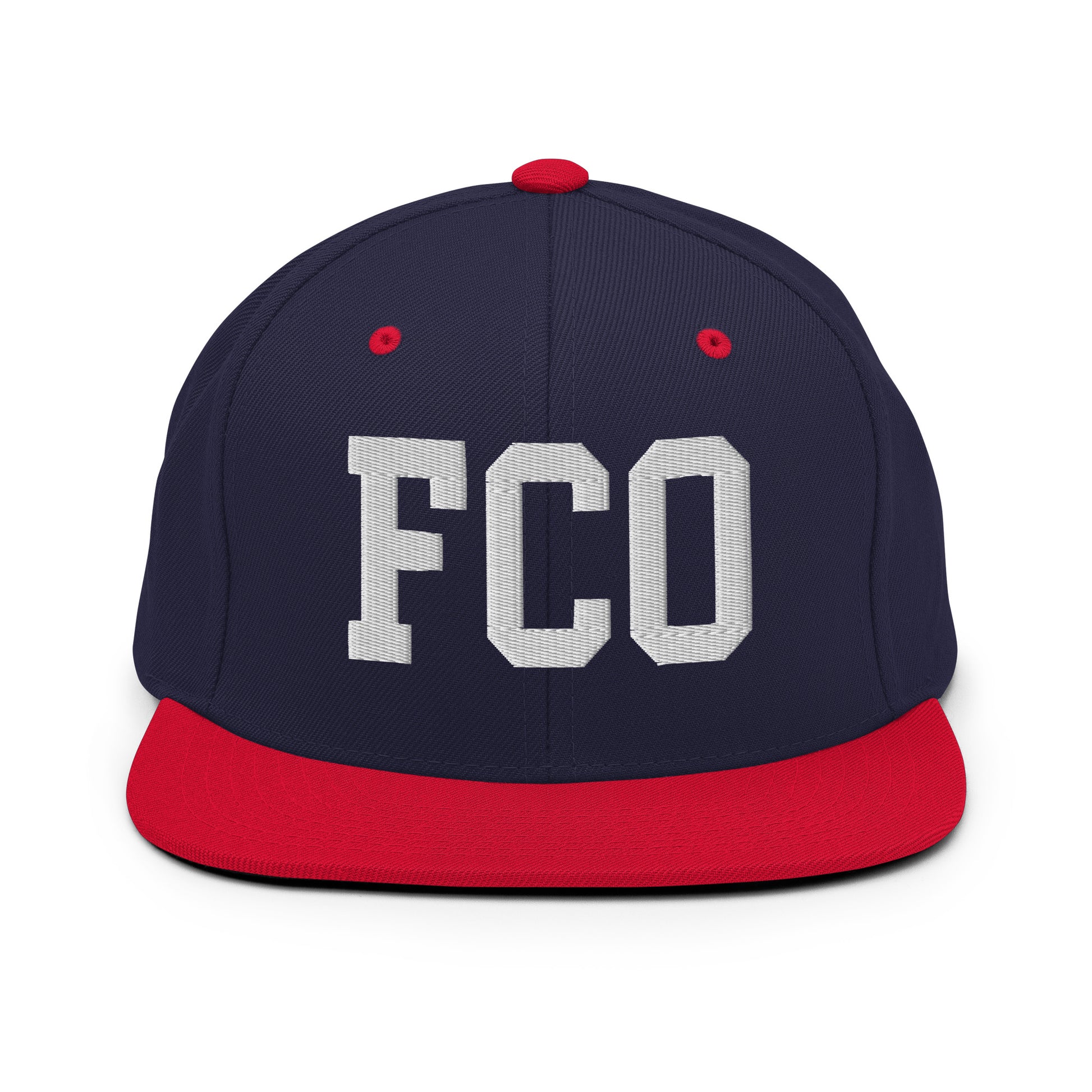 College-Style Classic Snapback Hat • White • FCO Rome • YHM Designs - Image 19