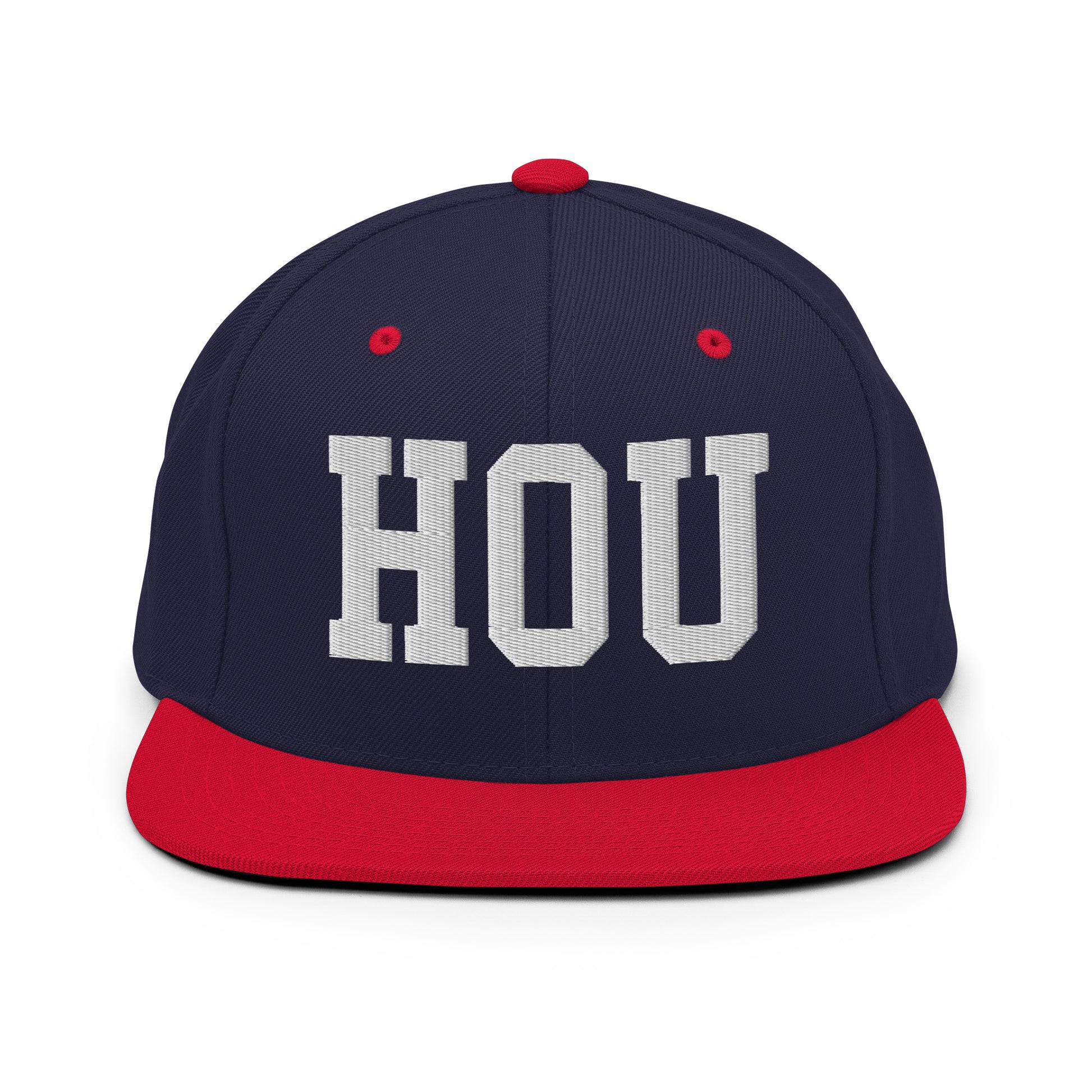 College-Style Classic Snapback Hat • White • HOU Houston Souvenir • YHM Designs - Image 19