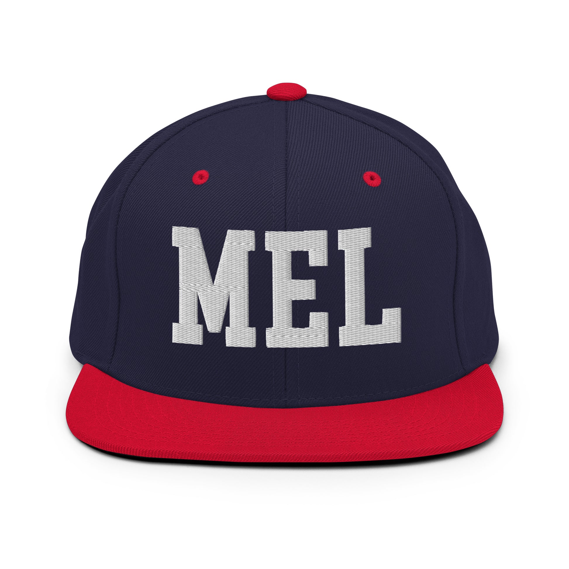 College-Style Classic Snapback Hat • White • MEL Melbourne Souvenir • YHM Designs - Image 19