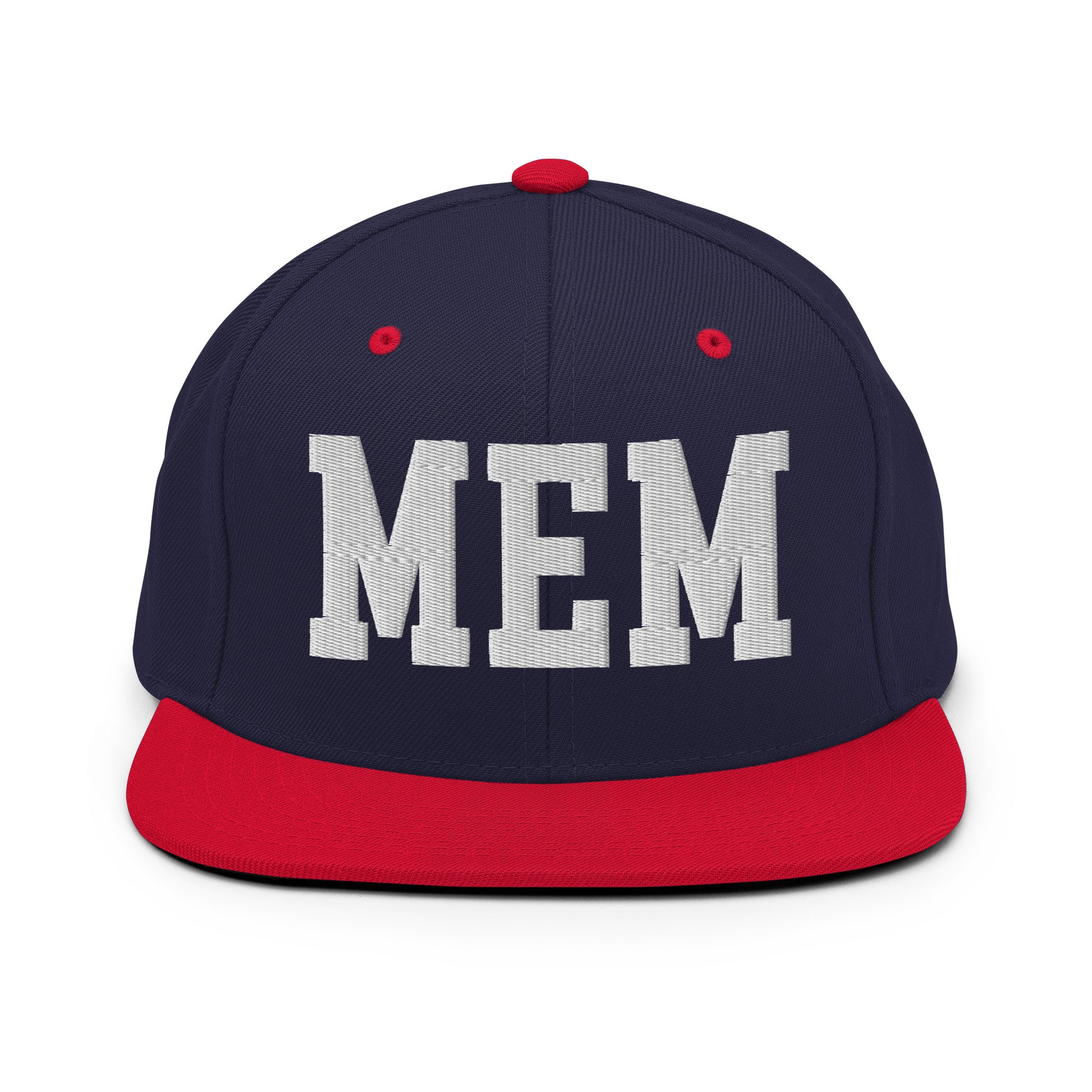 College-Style Classic Snapback Hat • White • MEM Memphis • YHM Designs - Image 19