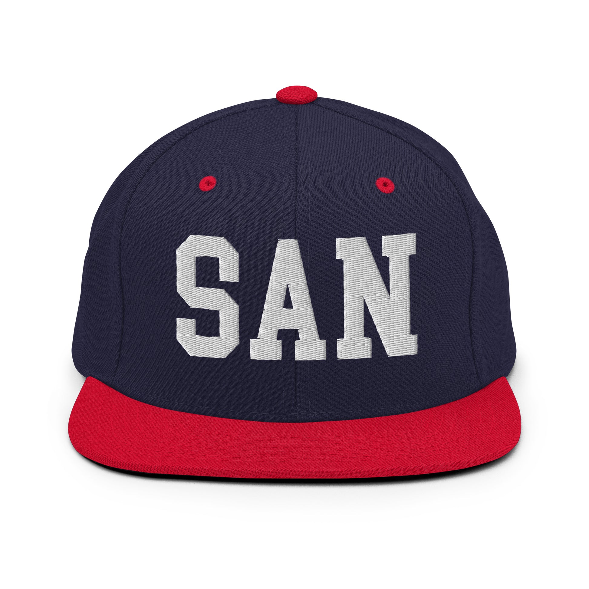 College-Style Classic Snapback Hat • White • SAN San Diego • YHM Designs - Image 19
