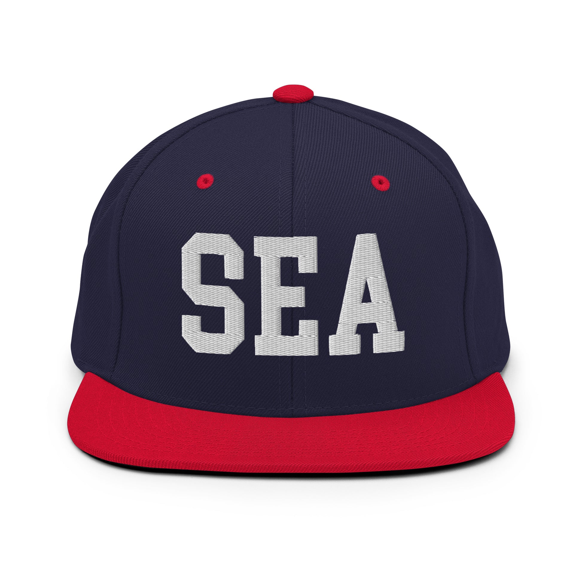 College-Style Classic Snapback Hat • White • SEA Seattle Souvenir • YHM Designs - Image 19