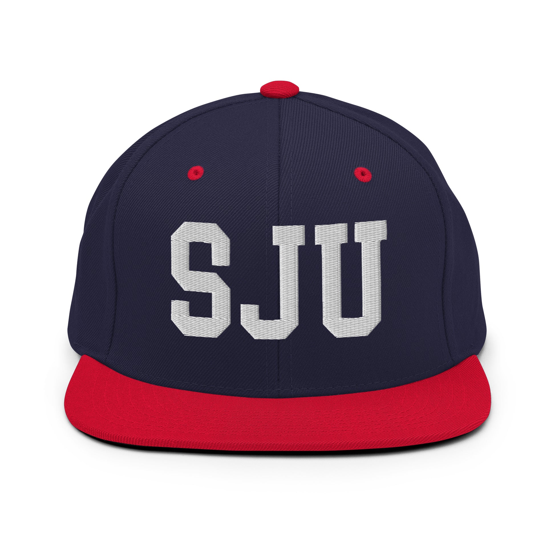 College-Style Classic Snapback Hat • White • SJU San Juan Souvenir • YHM Designs - Image 19