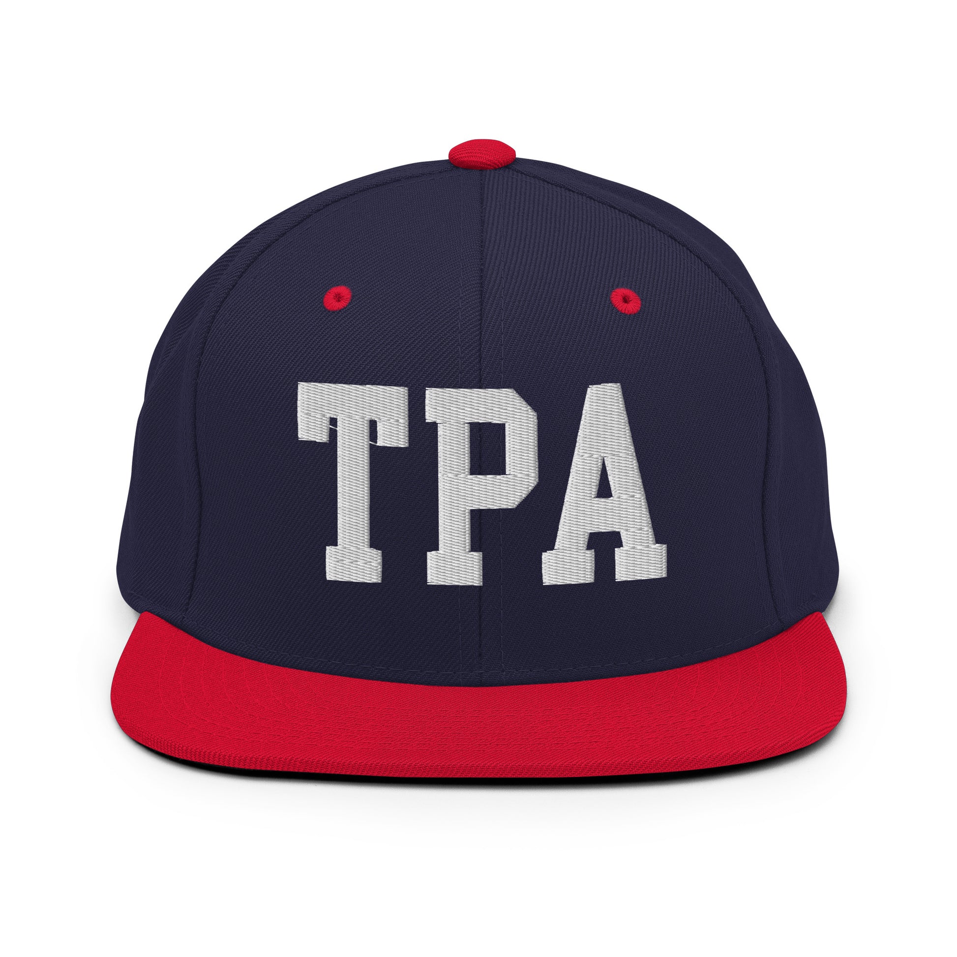 College-Style Classic Snapback Hat • White • TPA Tampa • YHM Designs - Image 19