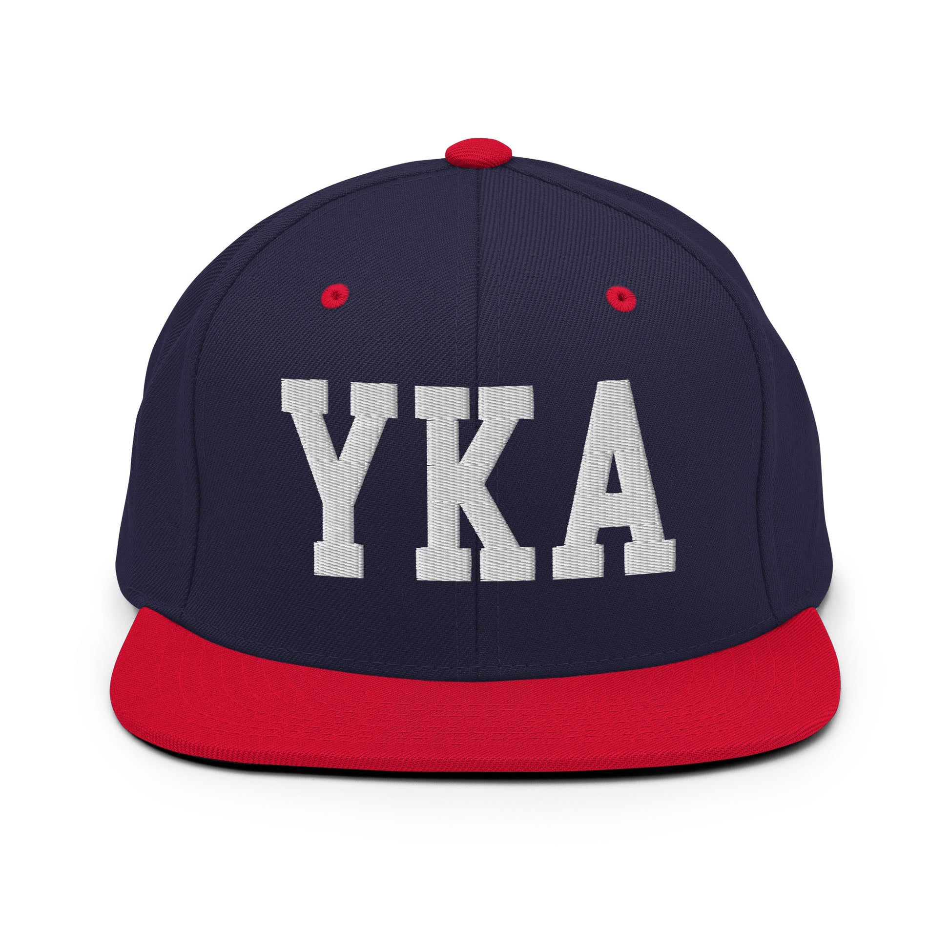 College-Style Classic Snapback Hat • White • YKA Kamloops Souvenir • YHM Designs - Image 19