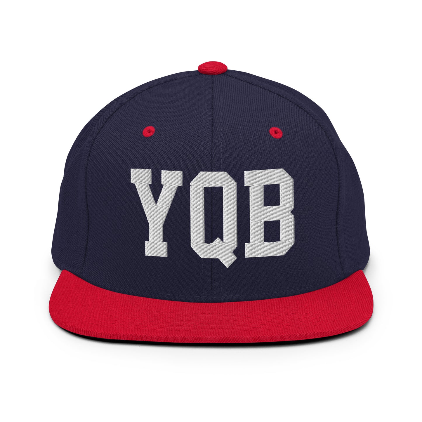 College-Style Classic Snapback Hat • White • YQB Quebec City Souvenir • YHM Designs - Image 19