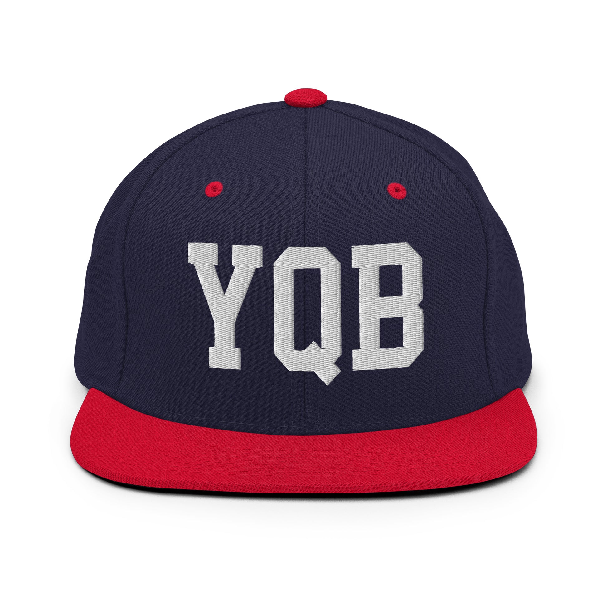 College-Style Classic Snapback Hat • White • YQB Quebec City Souvenir • YHM Designs - Image 19