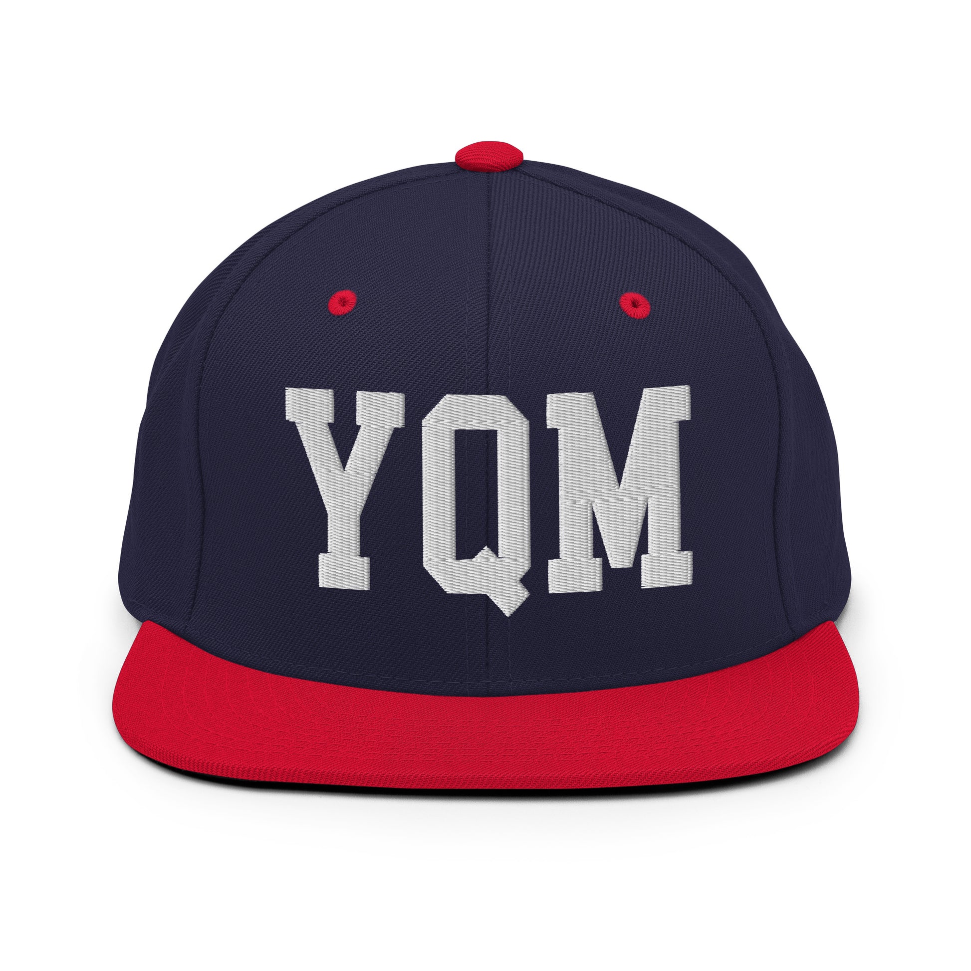 College-Style Classic Snapback Hat • White • YQM Moncton • YHM Designs - Image 19