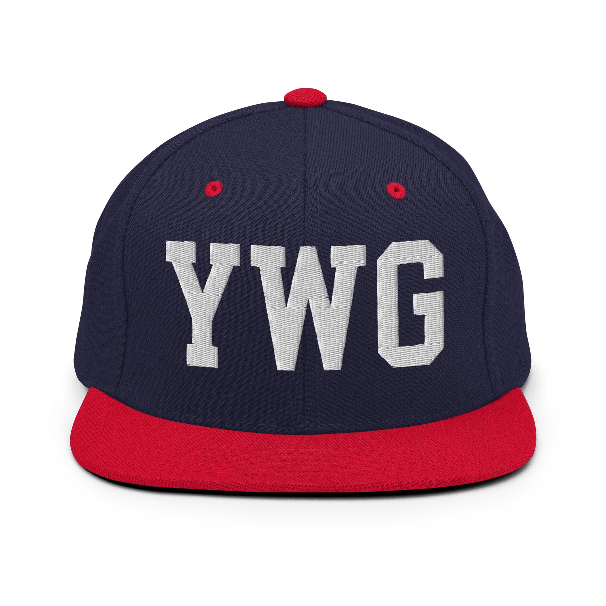College-Style Classic Snapback Hat • White • YWG Winnipeg Souvenir • YHM Designs - Image 19