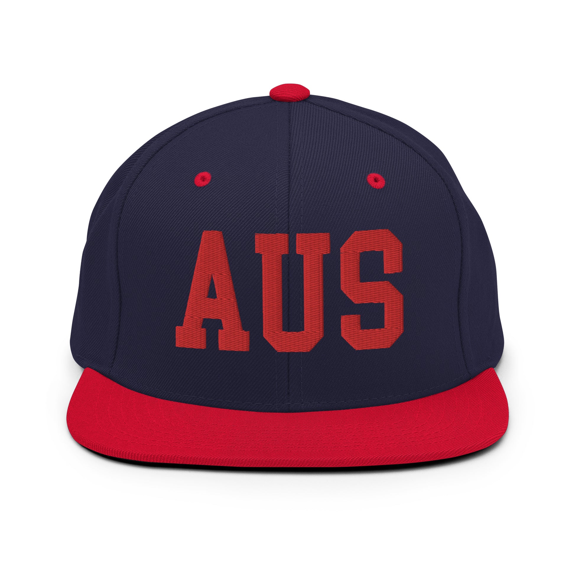 College-Style Classic Snapback Hat • Red • AUS Austin • YHM Designs - Image 19