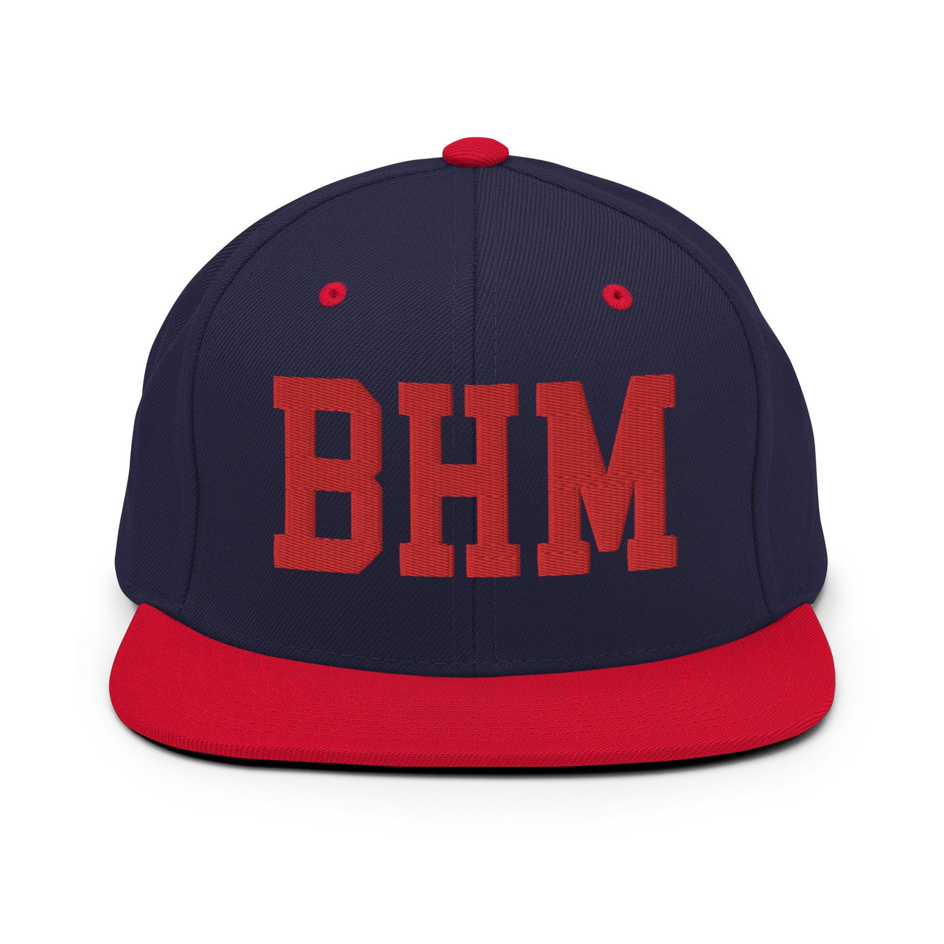 College-Style Classic Snapback Hat • Red • BHM Birmingham • YHM Designs - Image 19