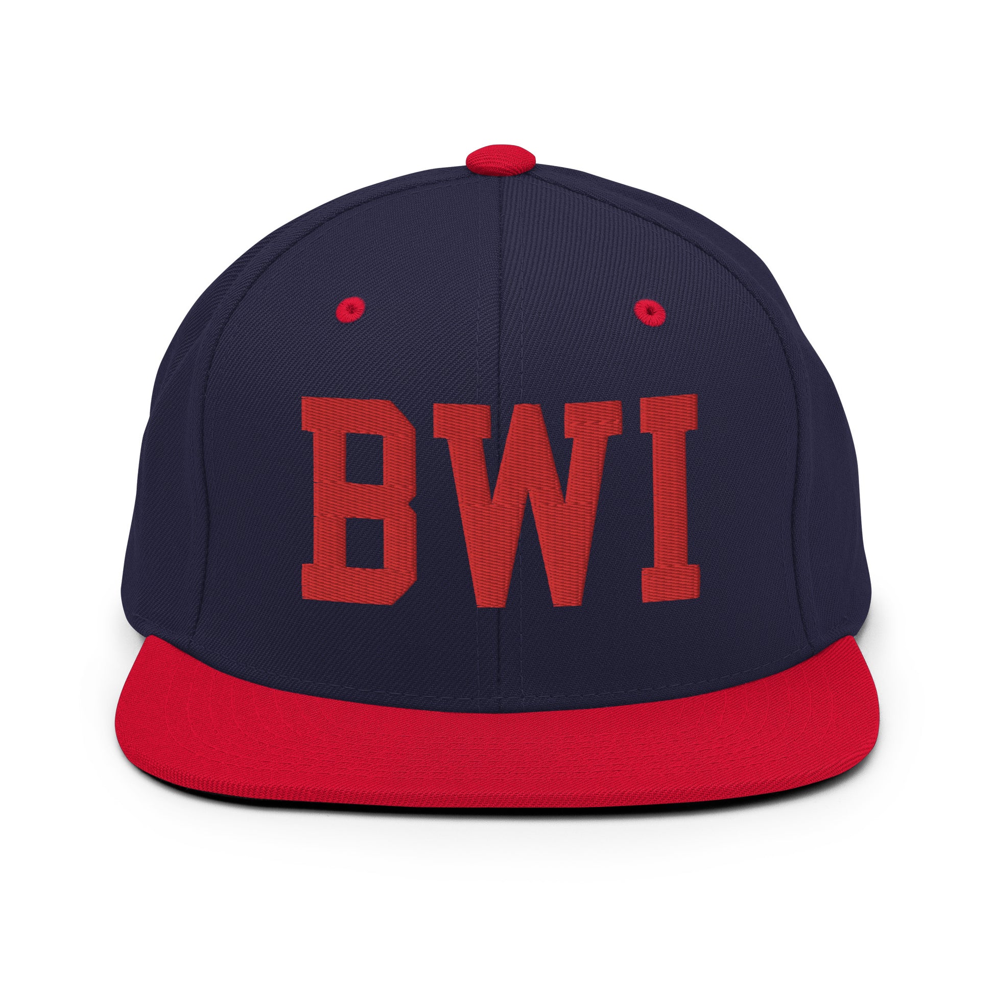 College-Style Classic Snapback Hat • Red • BWI Baltimore • YHM Designs - Image 19